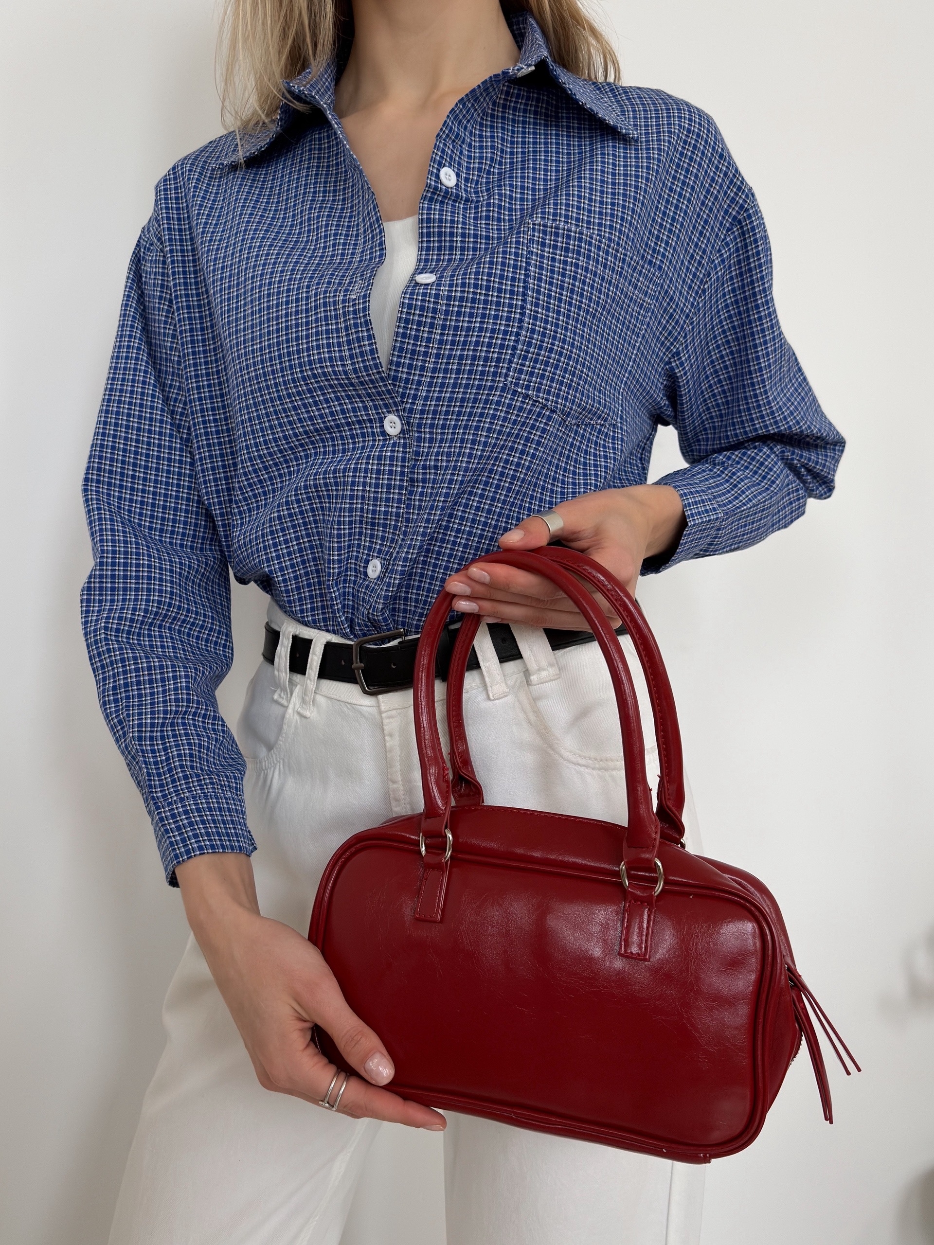 Сумка 6626 лак кармашки спереди