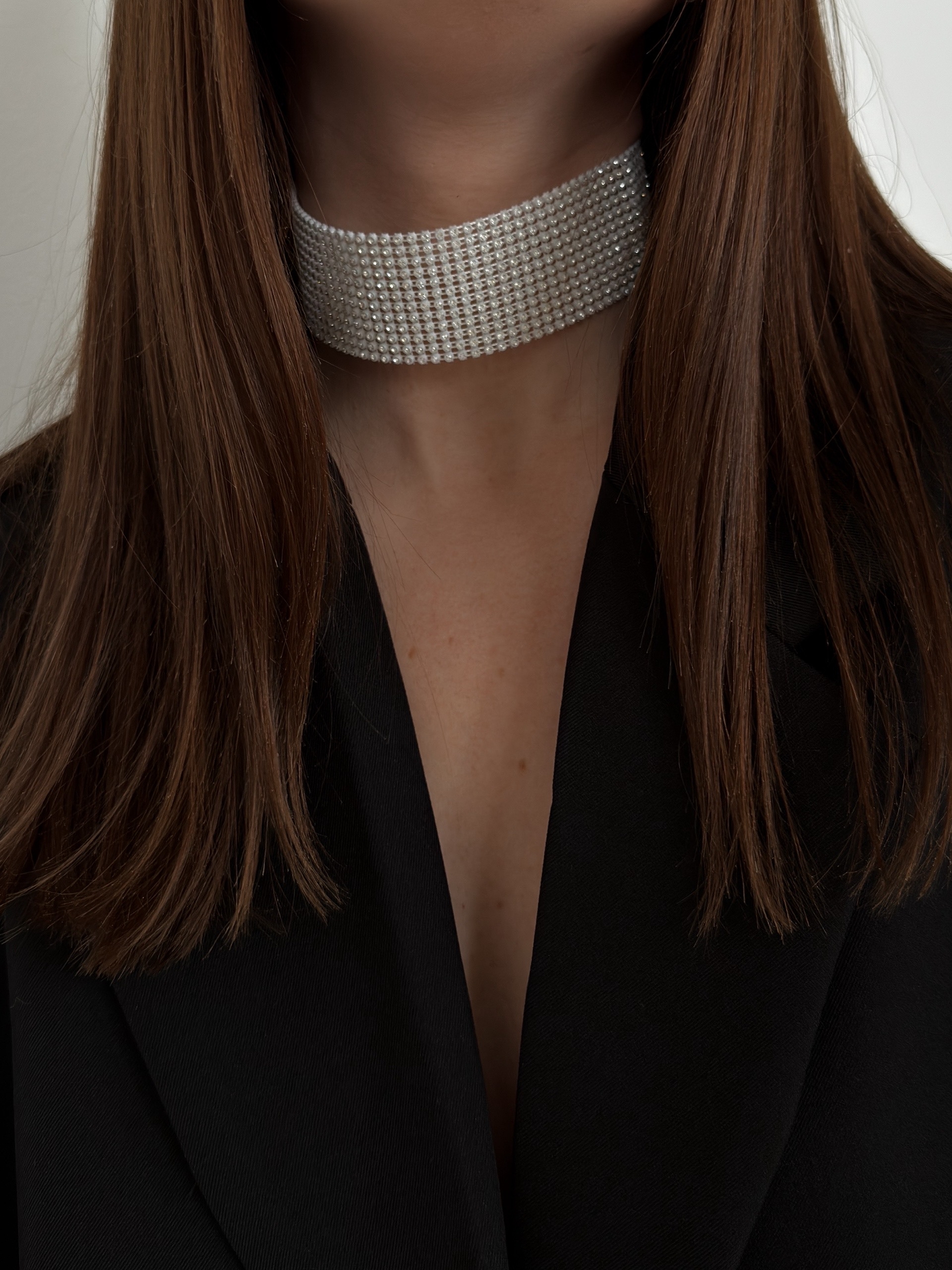 Чокер стразы широкий