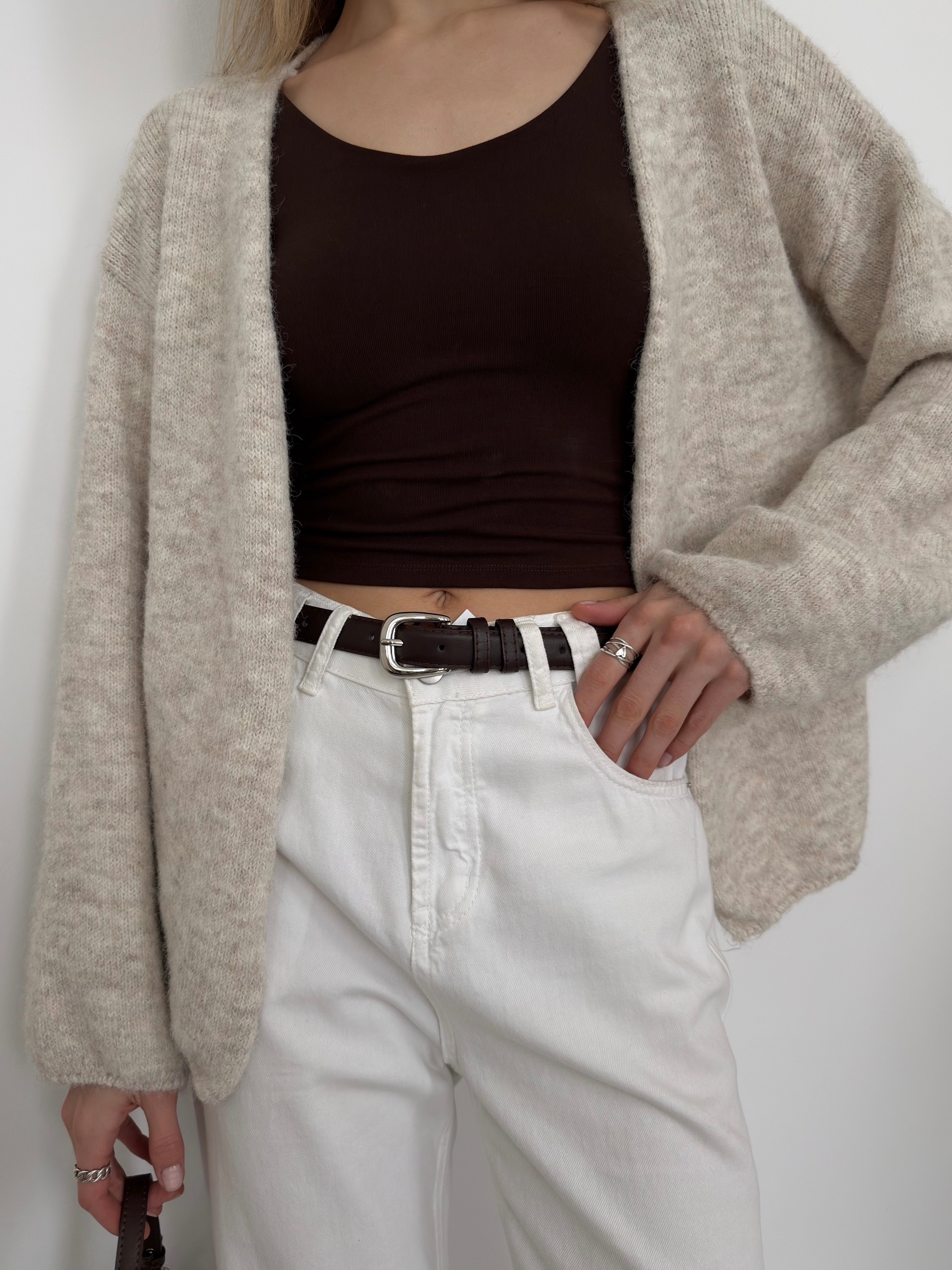 Ремень кожа базовый овальная пряжка