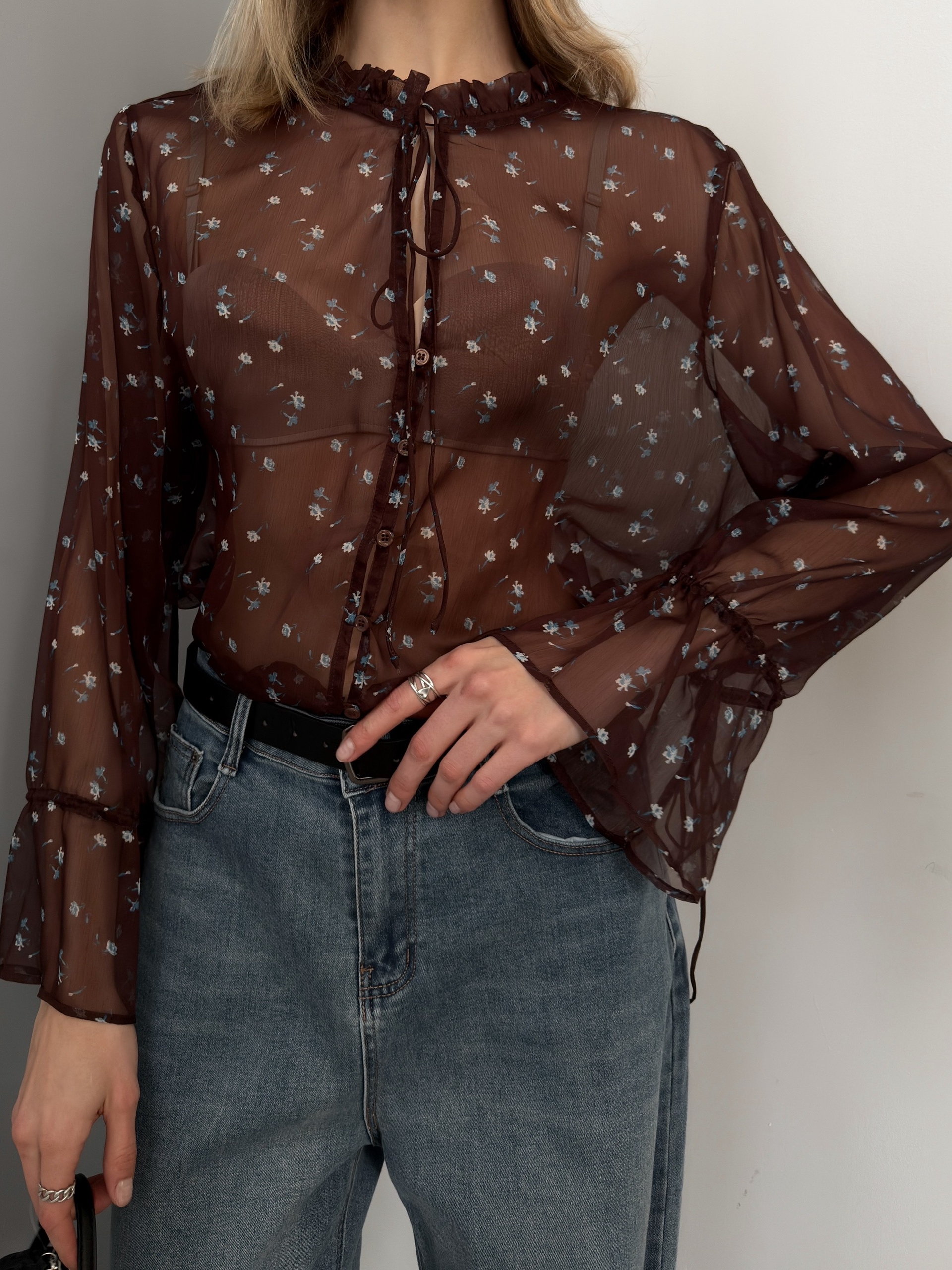 Блуза шифон цветочный принт Trust 7086