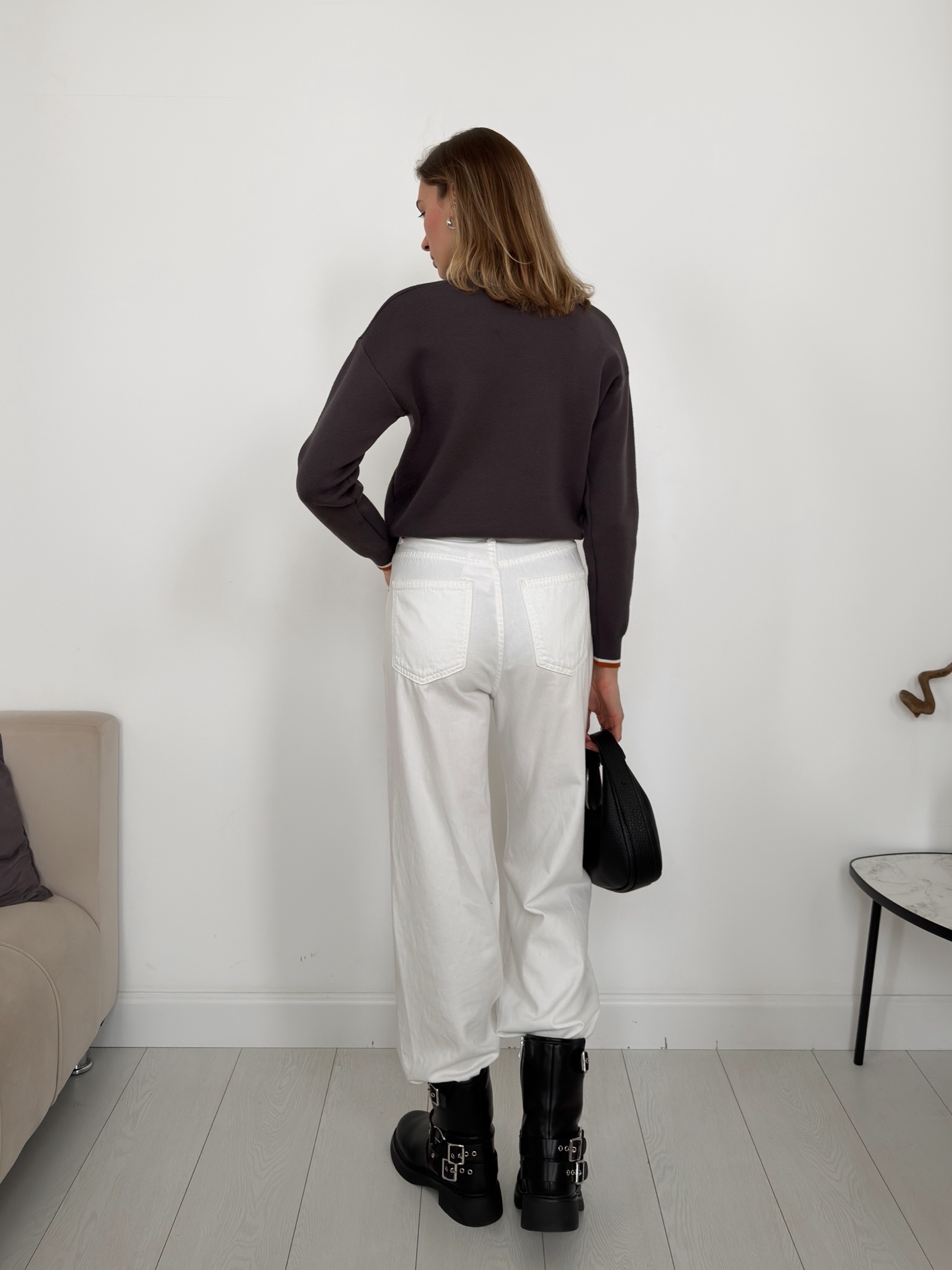 Джемпер Korea S2628 поло золотые пуговки