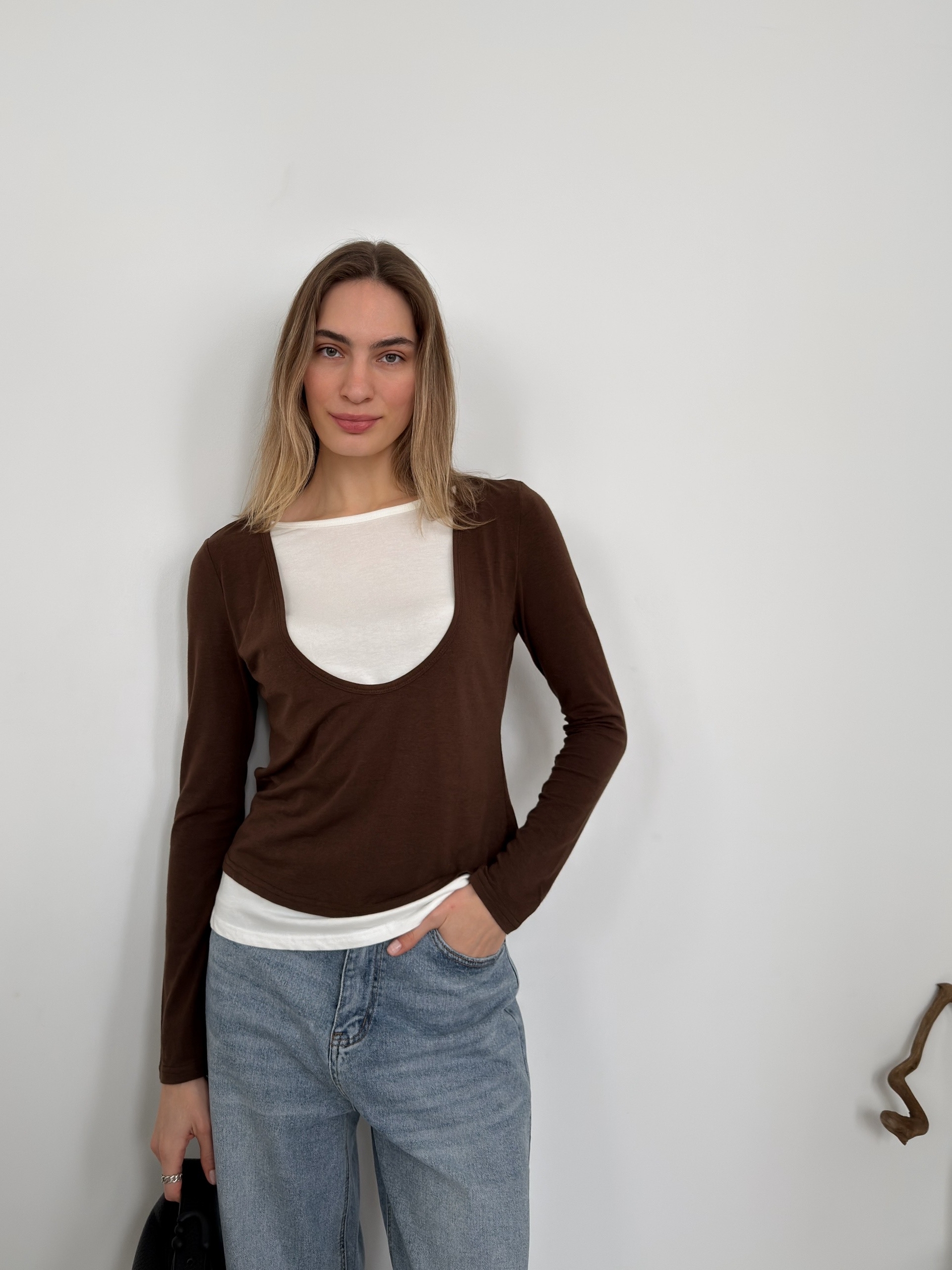 Лонгслив двойной morethan