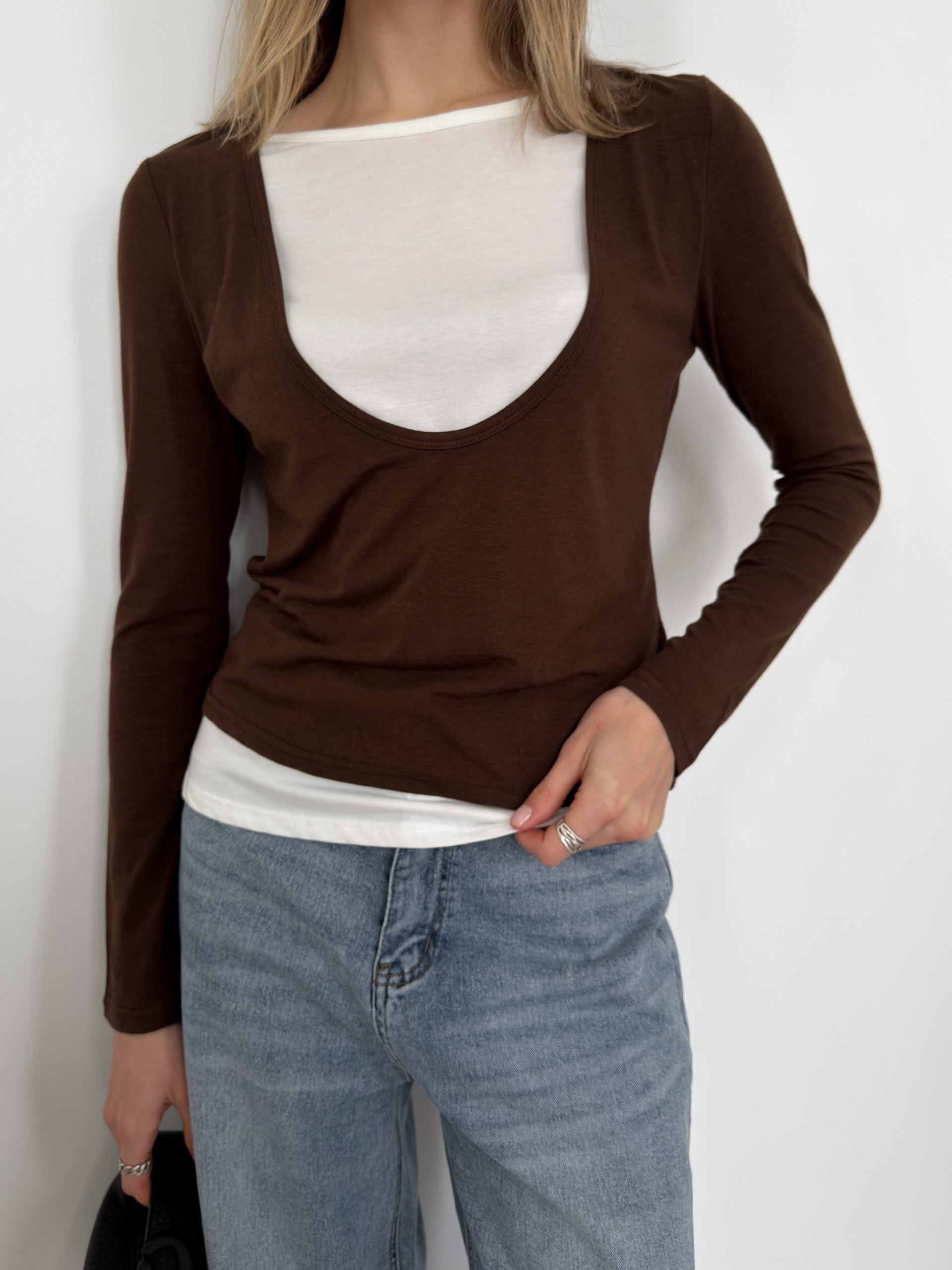 Лонгслив двойной morethan