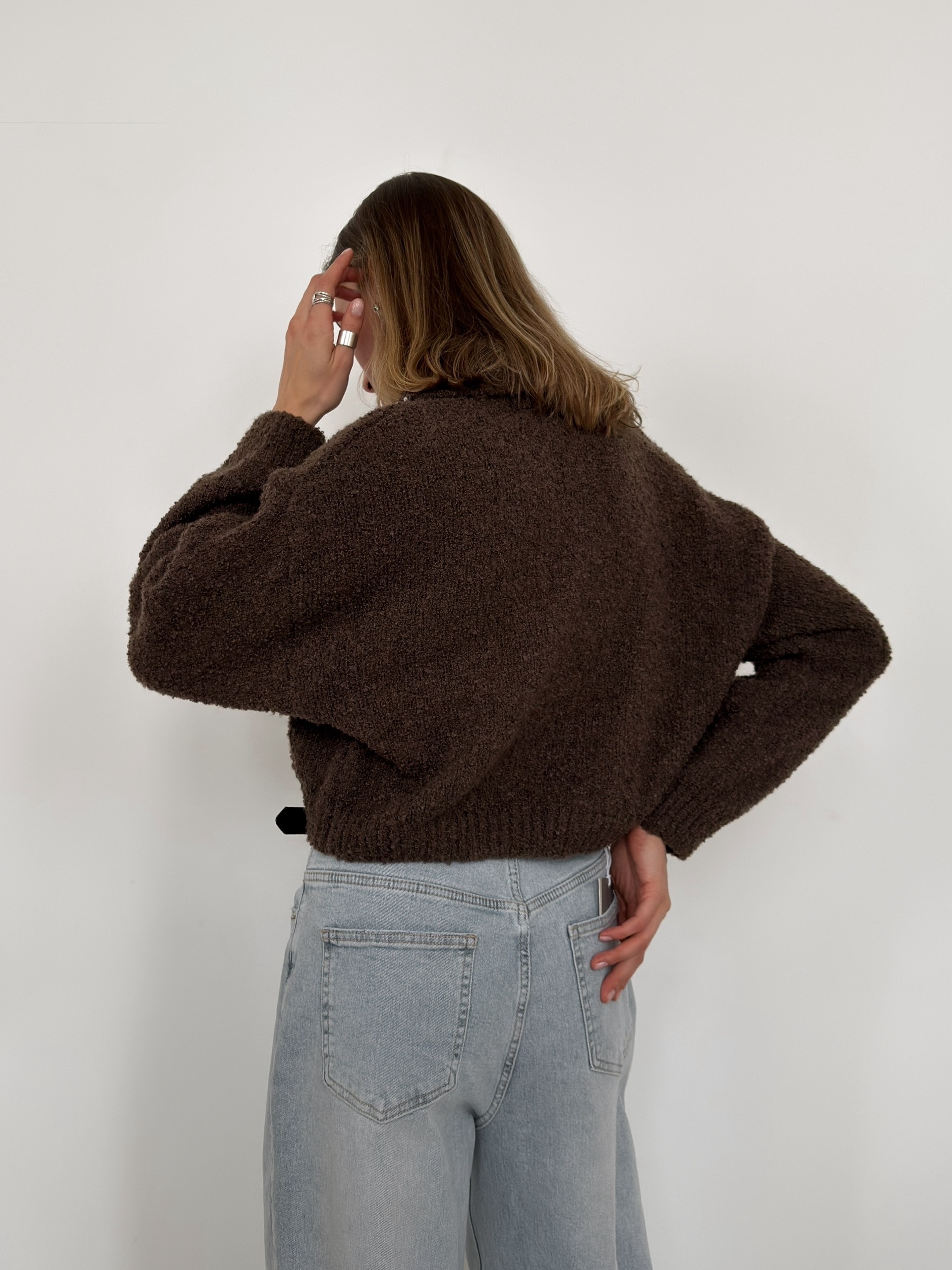 Джемпер Korea F1090 поло на молнии барашек