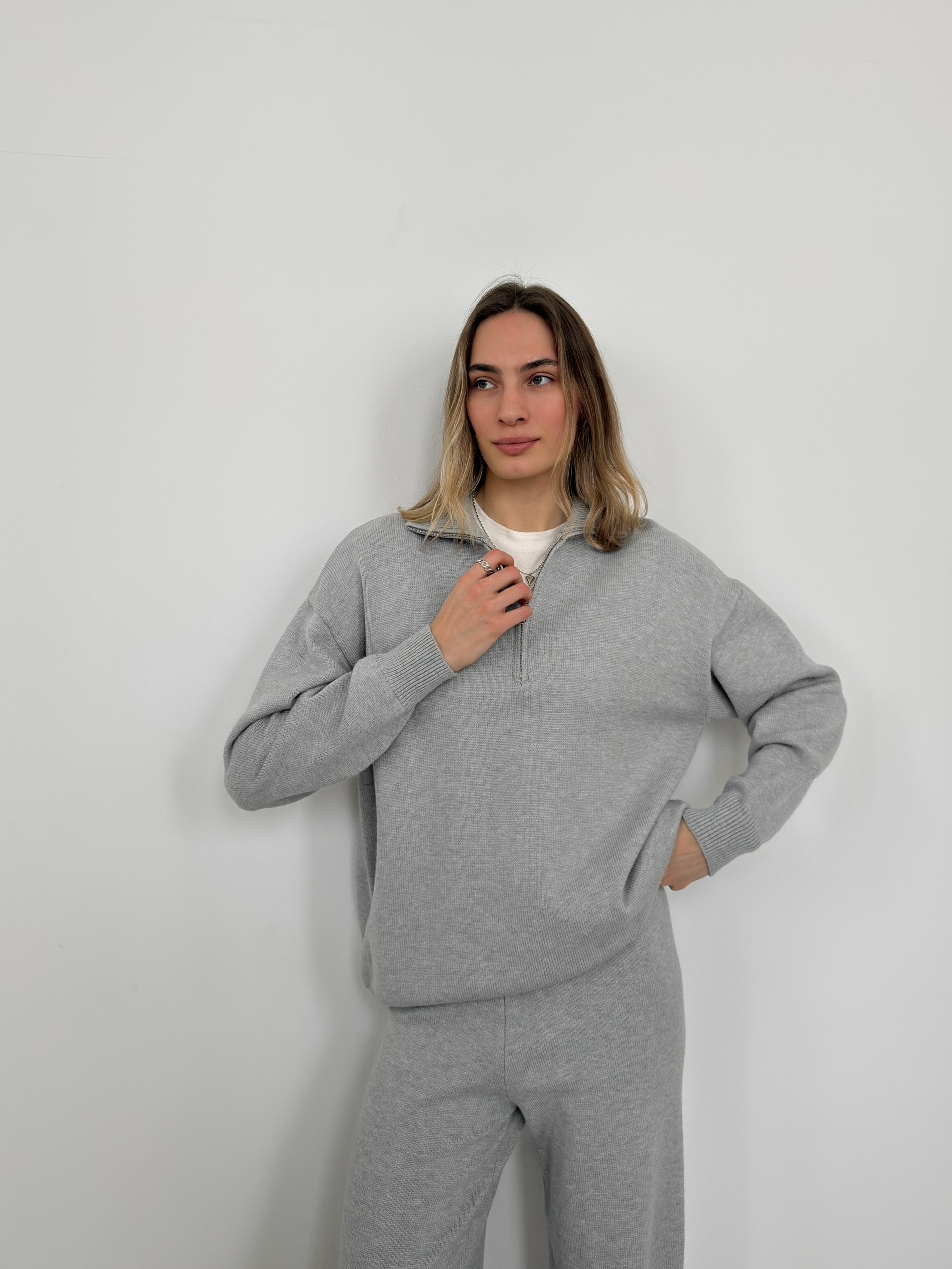 Костюм NJ 2025666 джемпер поло на замке+брюки