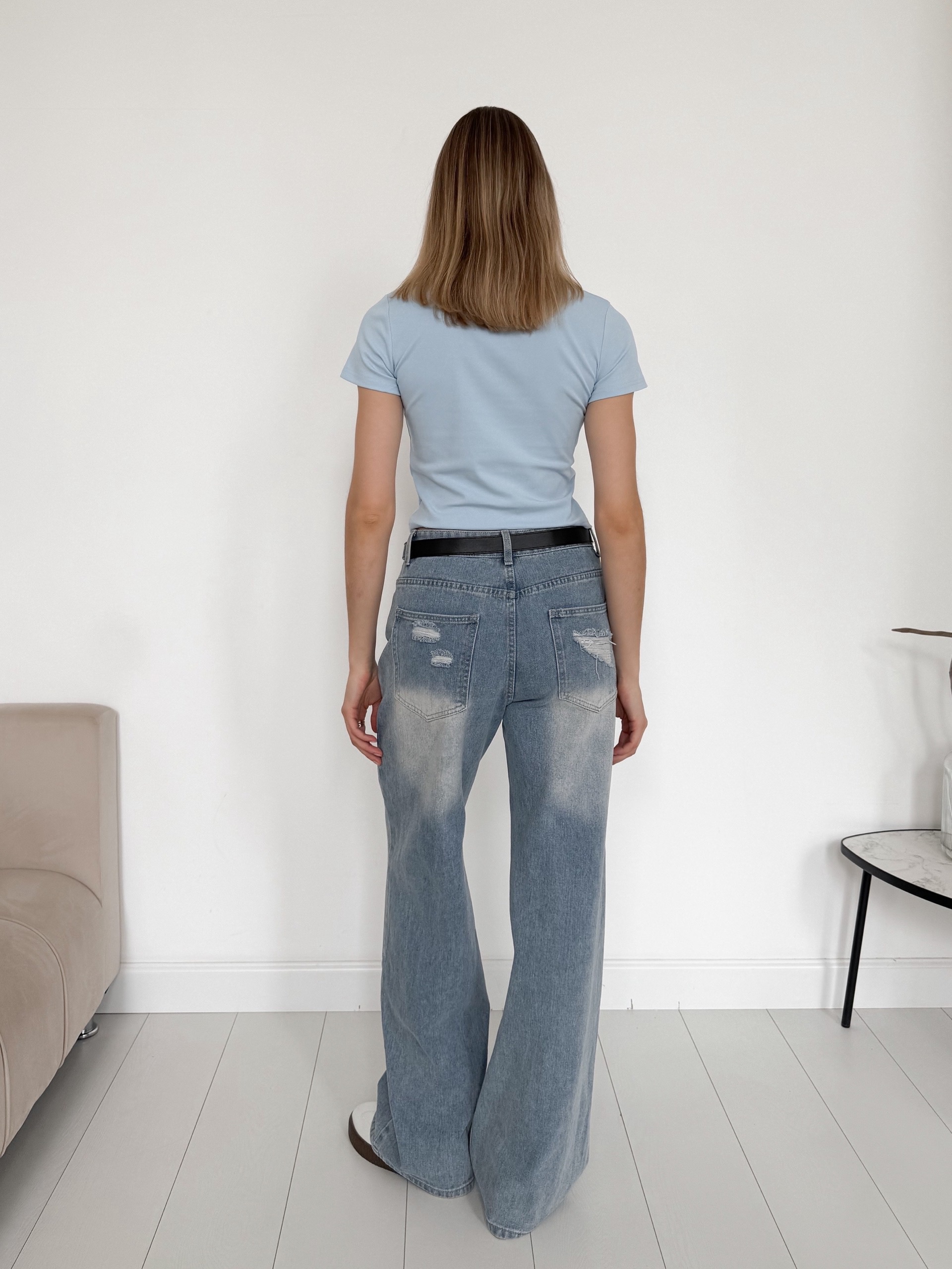 Футболка Korea 695 однотон короткая