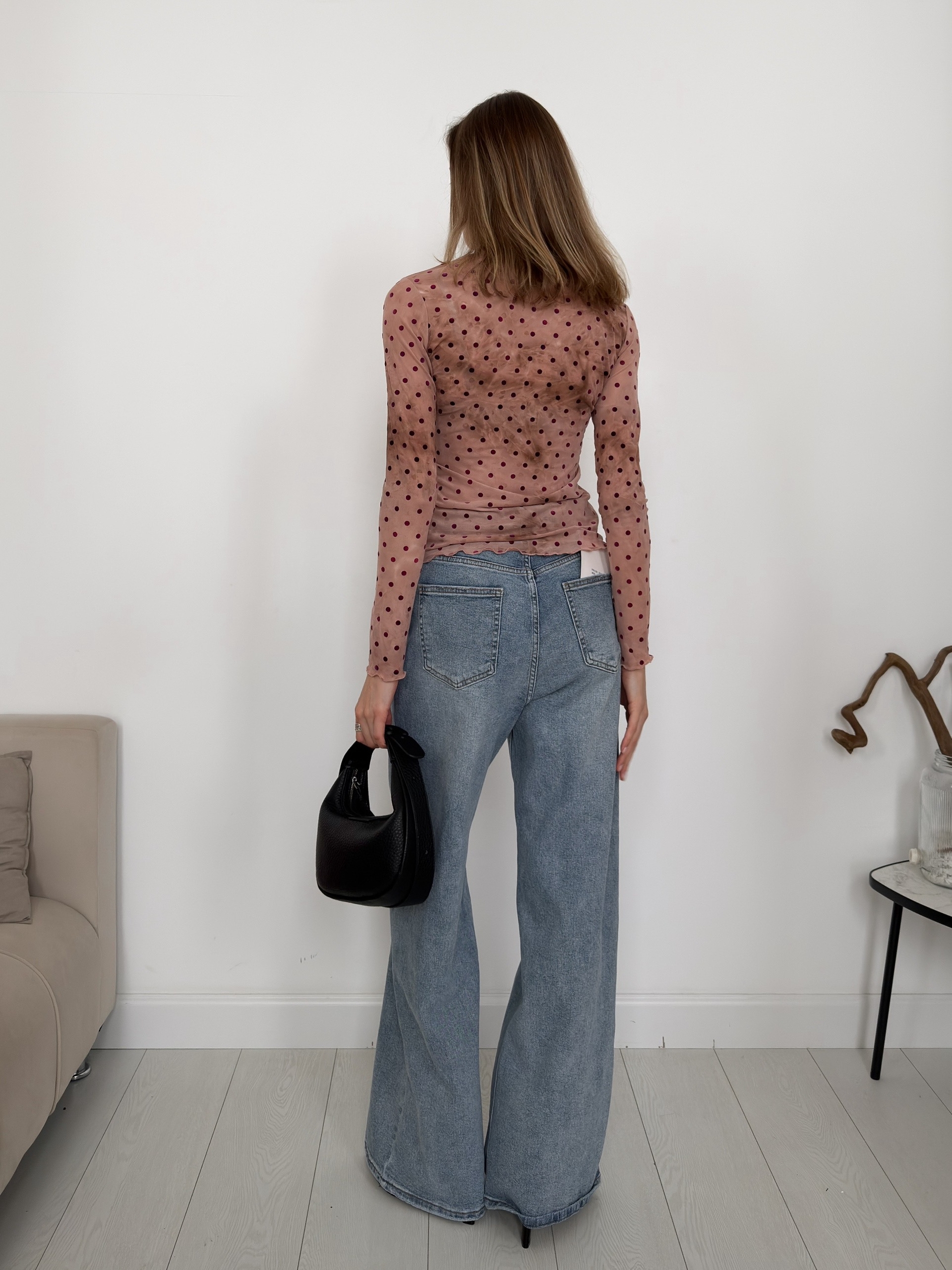 Лонгслив сетка горох WG W6957