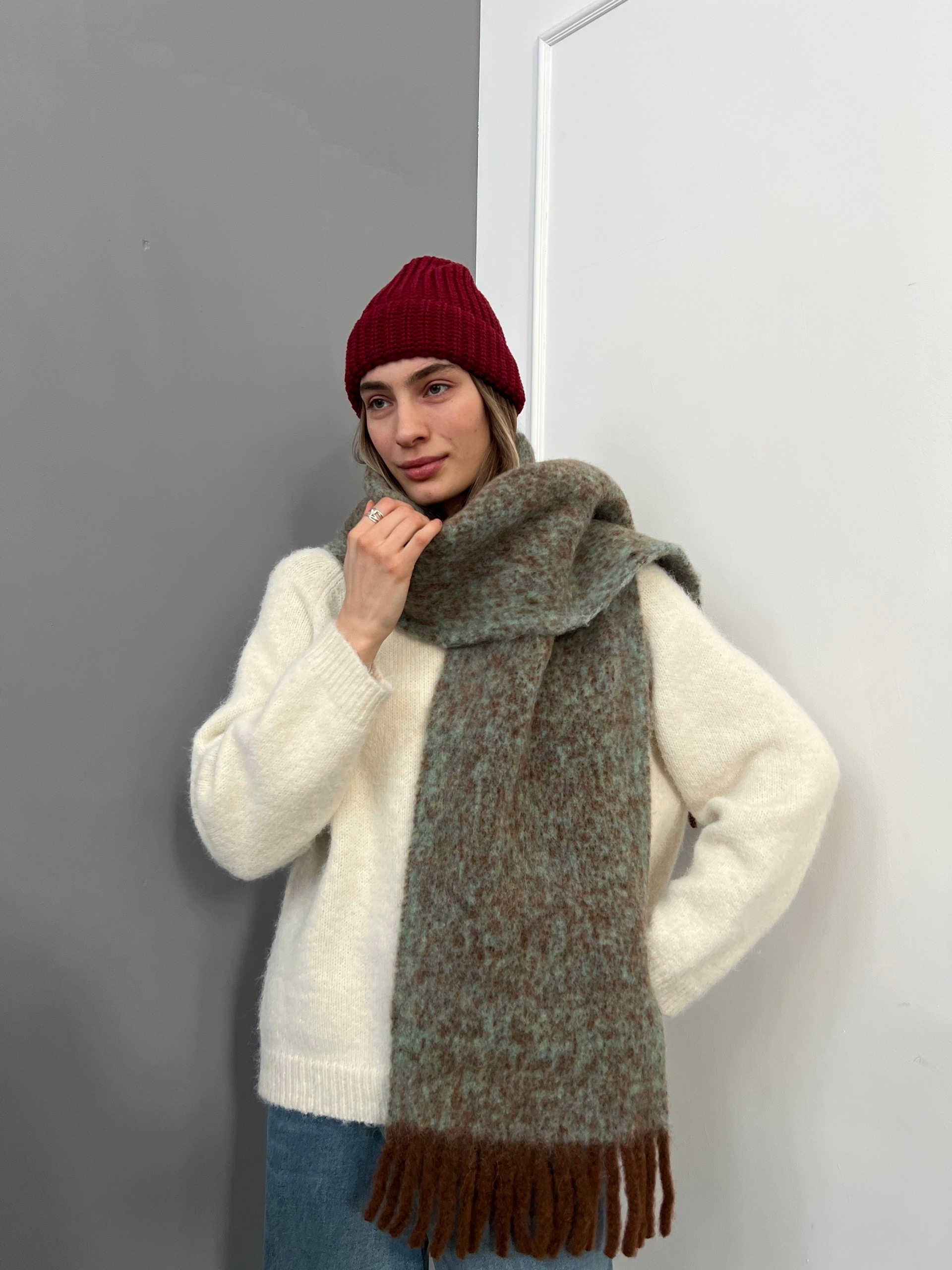 Шарф разноцветный висюльки