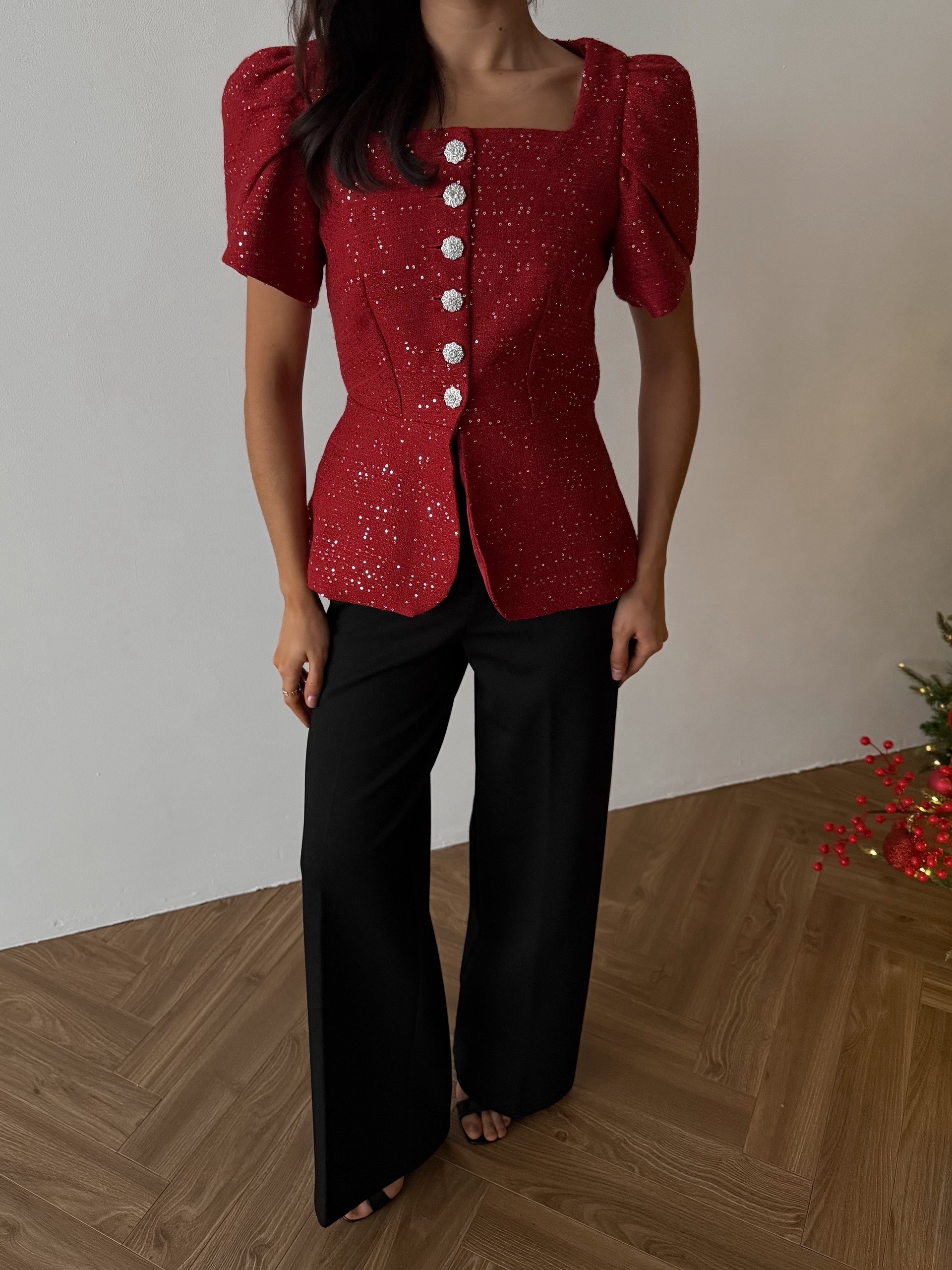 Блуза Ifer на пуговках+паетки+ремень