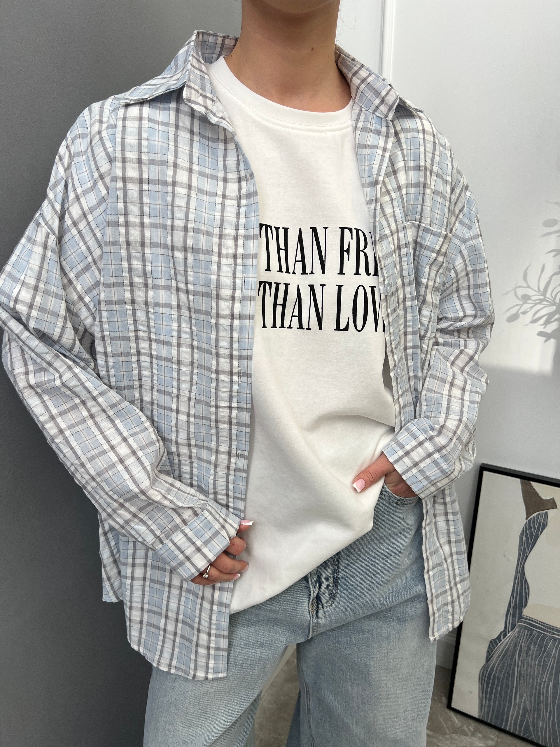 Рубашка Korea 6701 мелкая клетка