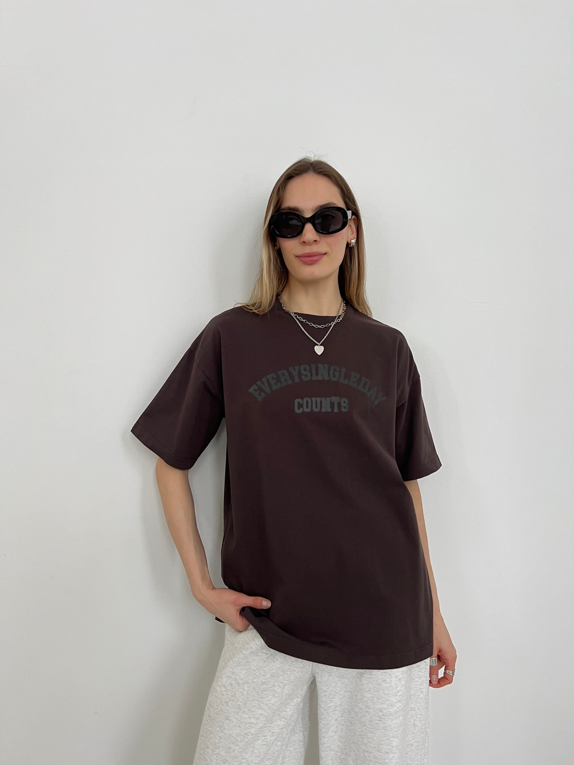 Футболка NJ 1883  Everysingle day оверсайз