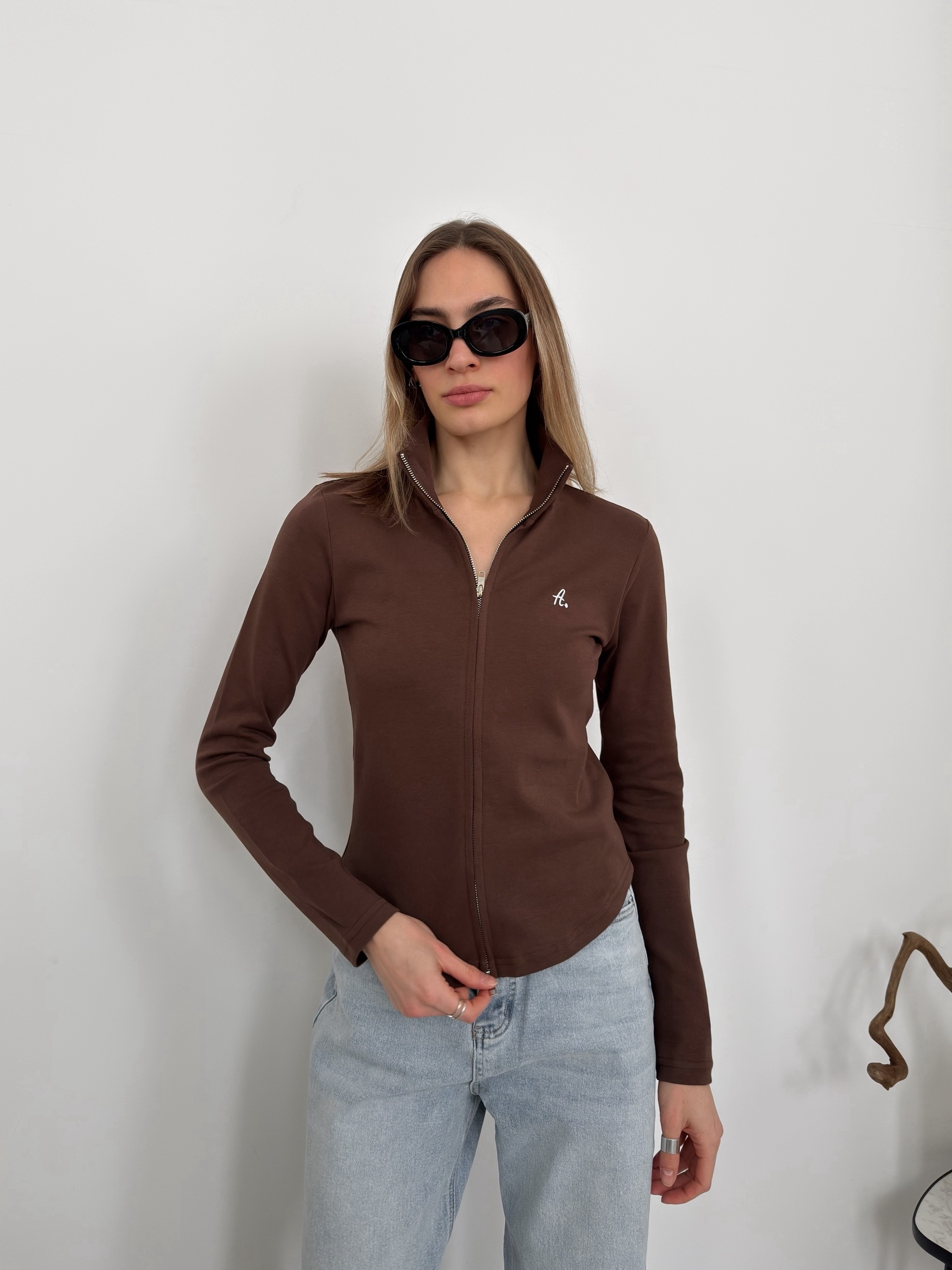 Кофточка  HZTA 19802 на молнии нашивка А