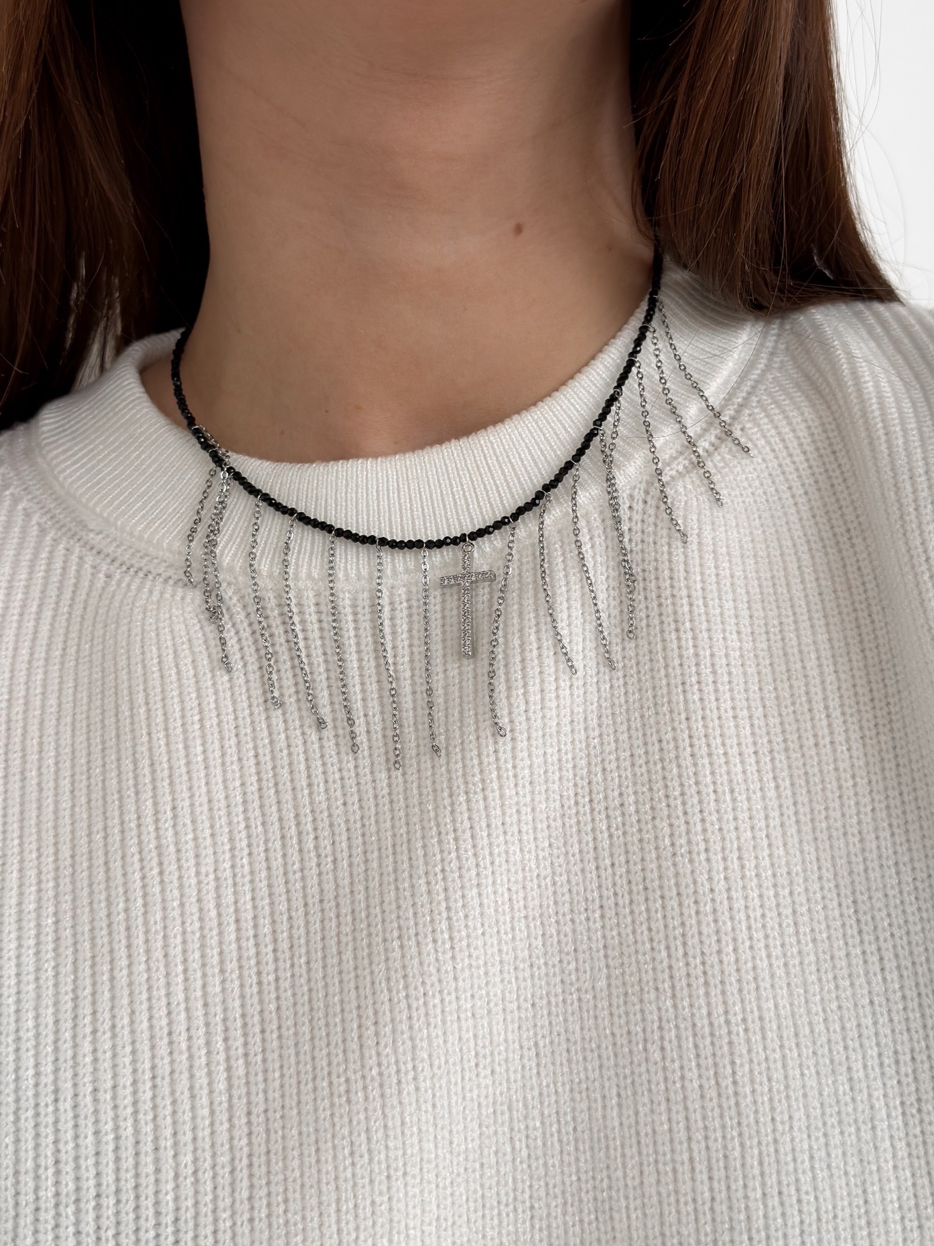 Подвеска бисер с крестик висюльки