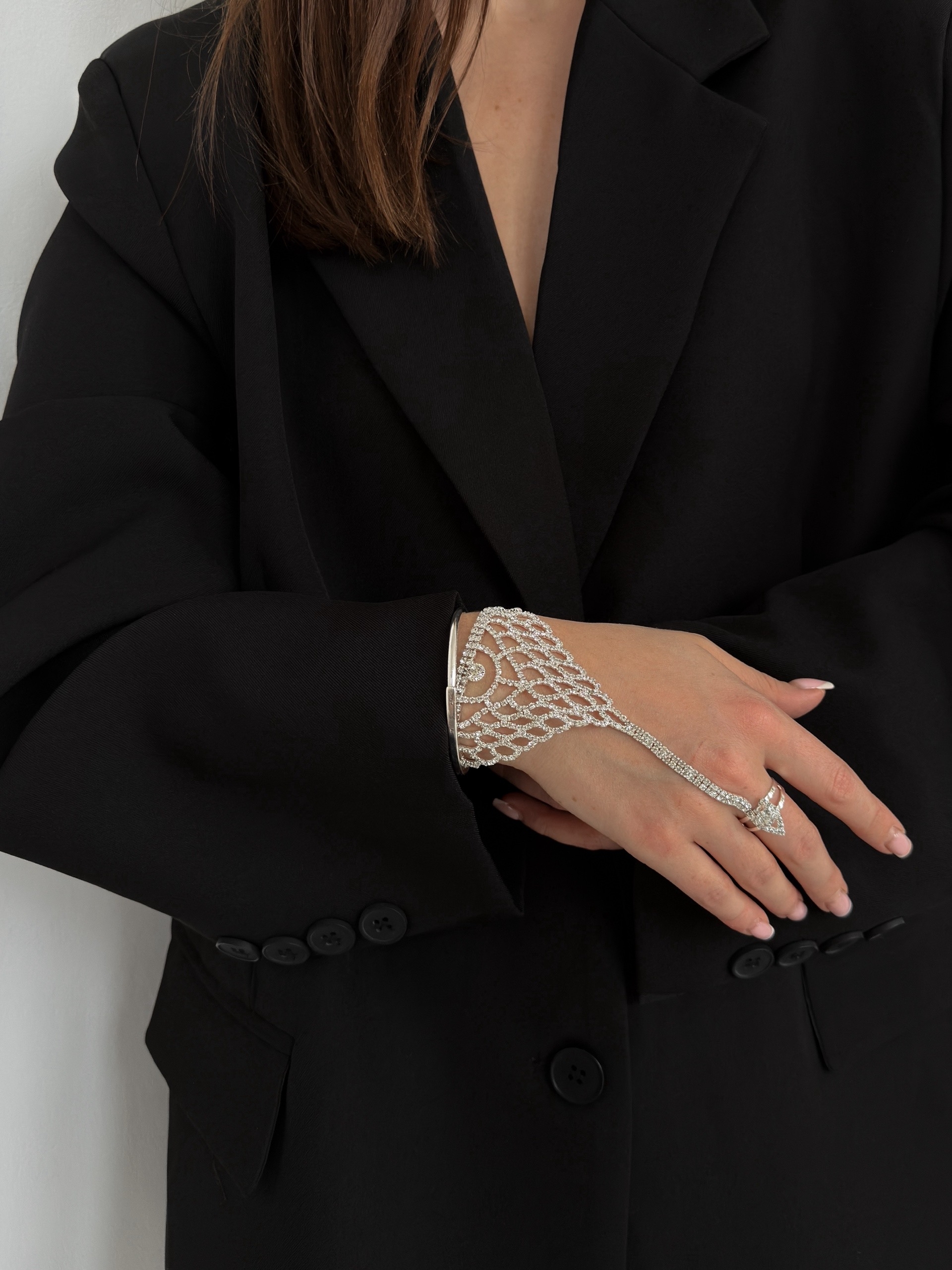 Браслет колье с кольцом