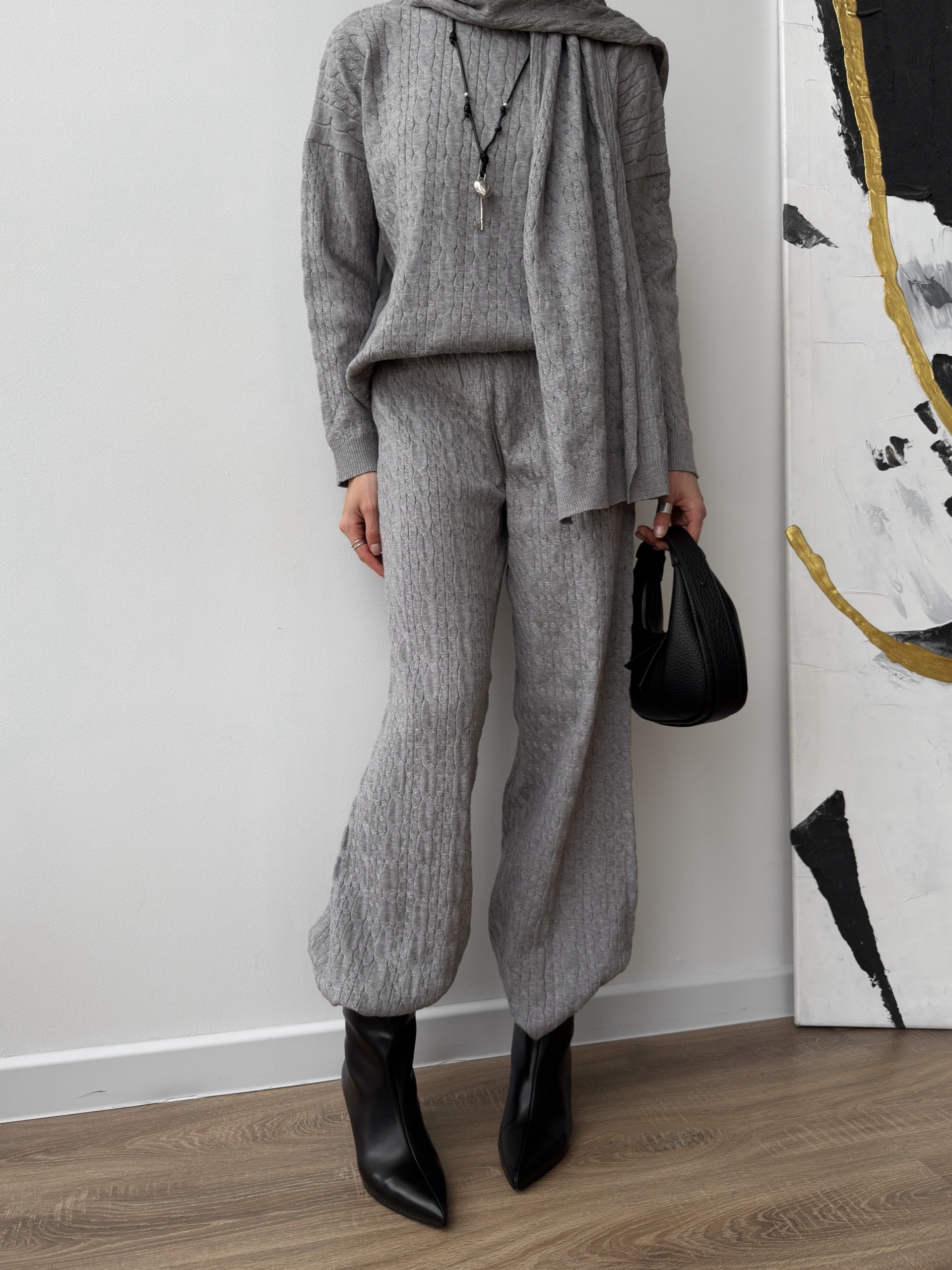 Костюм трикотаж routiine с шарфом