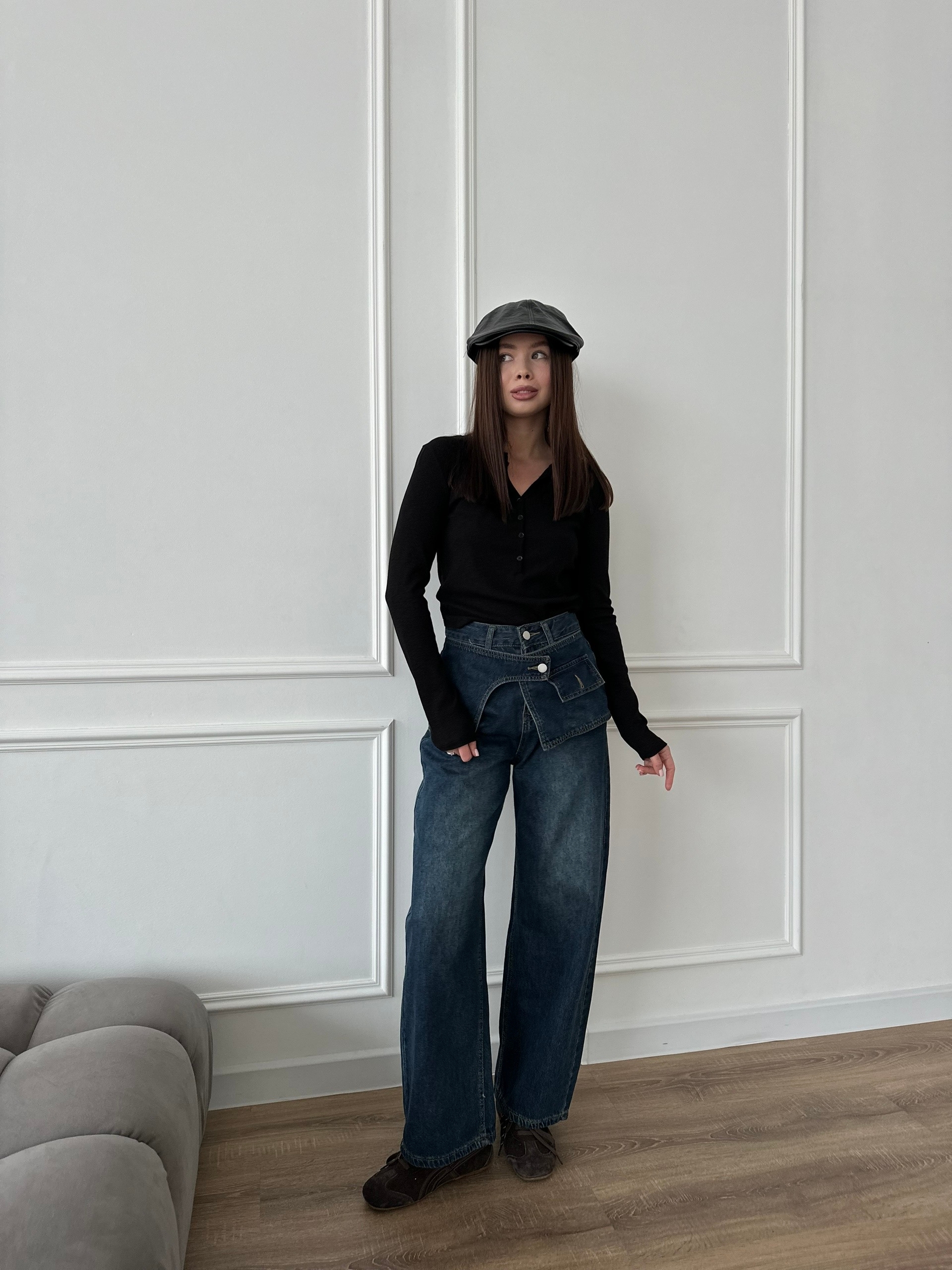 Джинсы YJY 317 декор кармашек