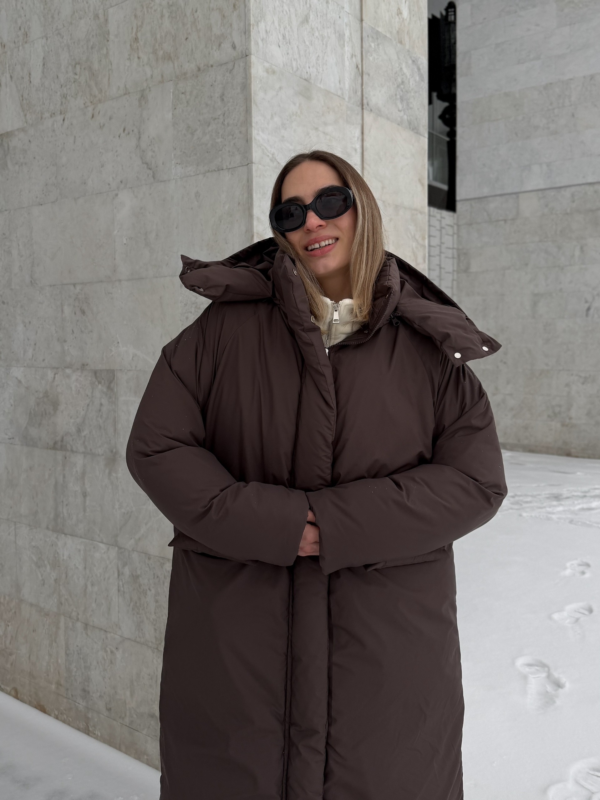 Куртка W635 длинная с поясом