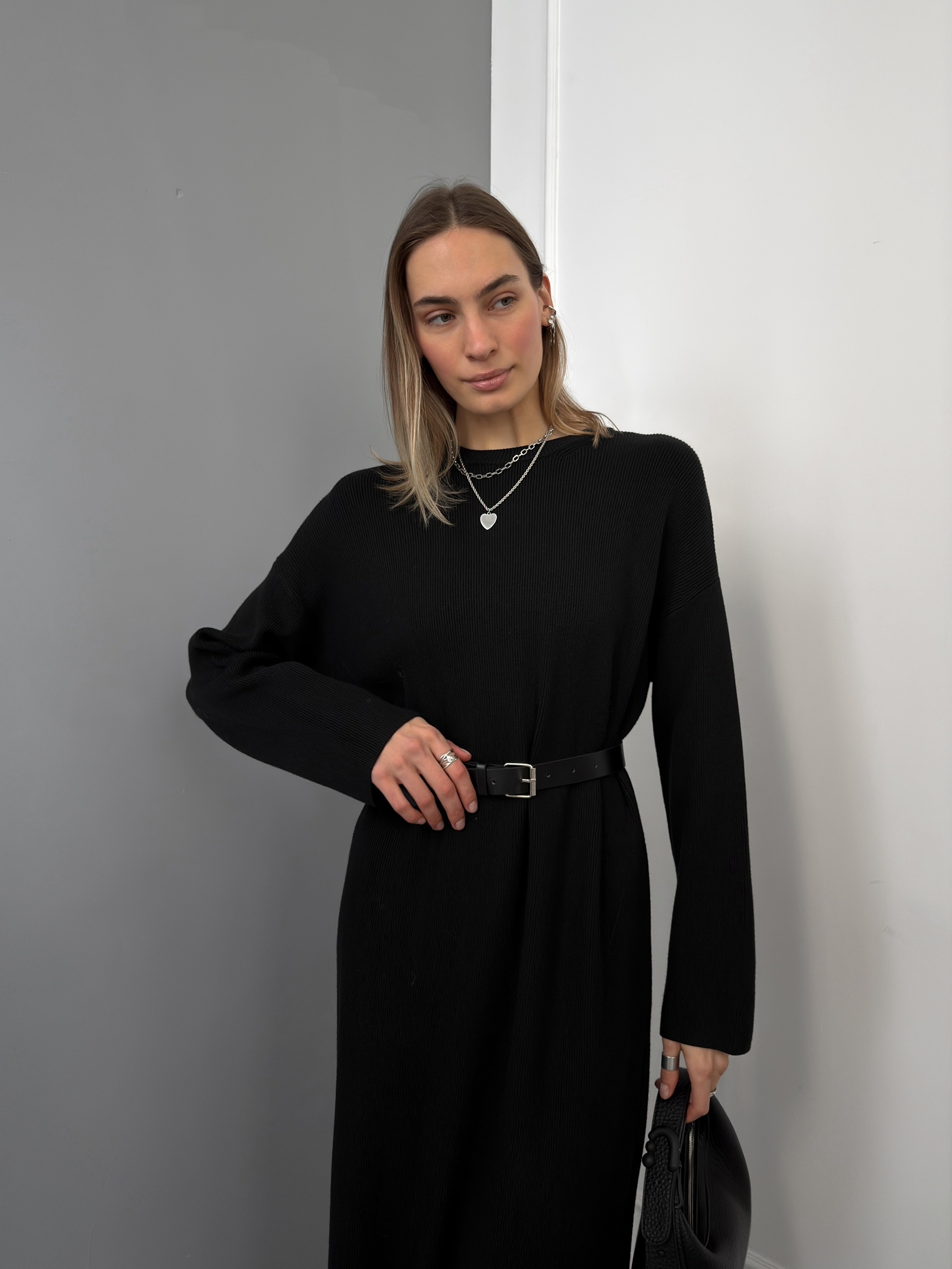 Платье 12066 длинный рукав+ ремень