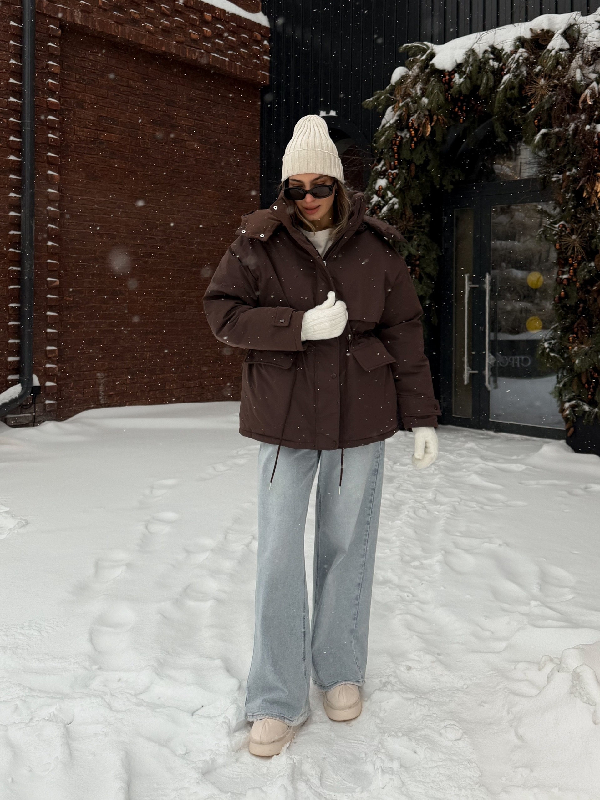 Куртка W616 затяжка на талии