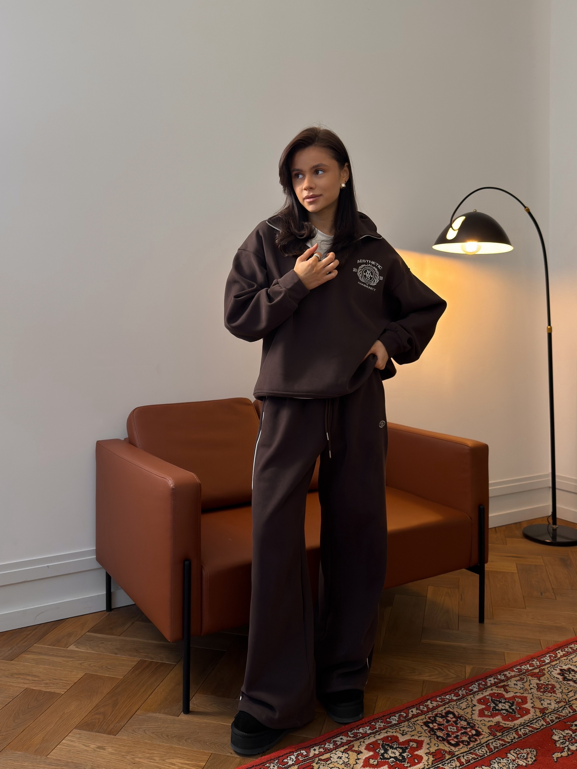 Костюм W9511 нашивка ворот на молнии флис