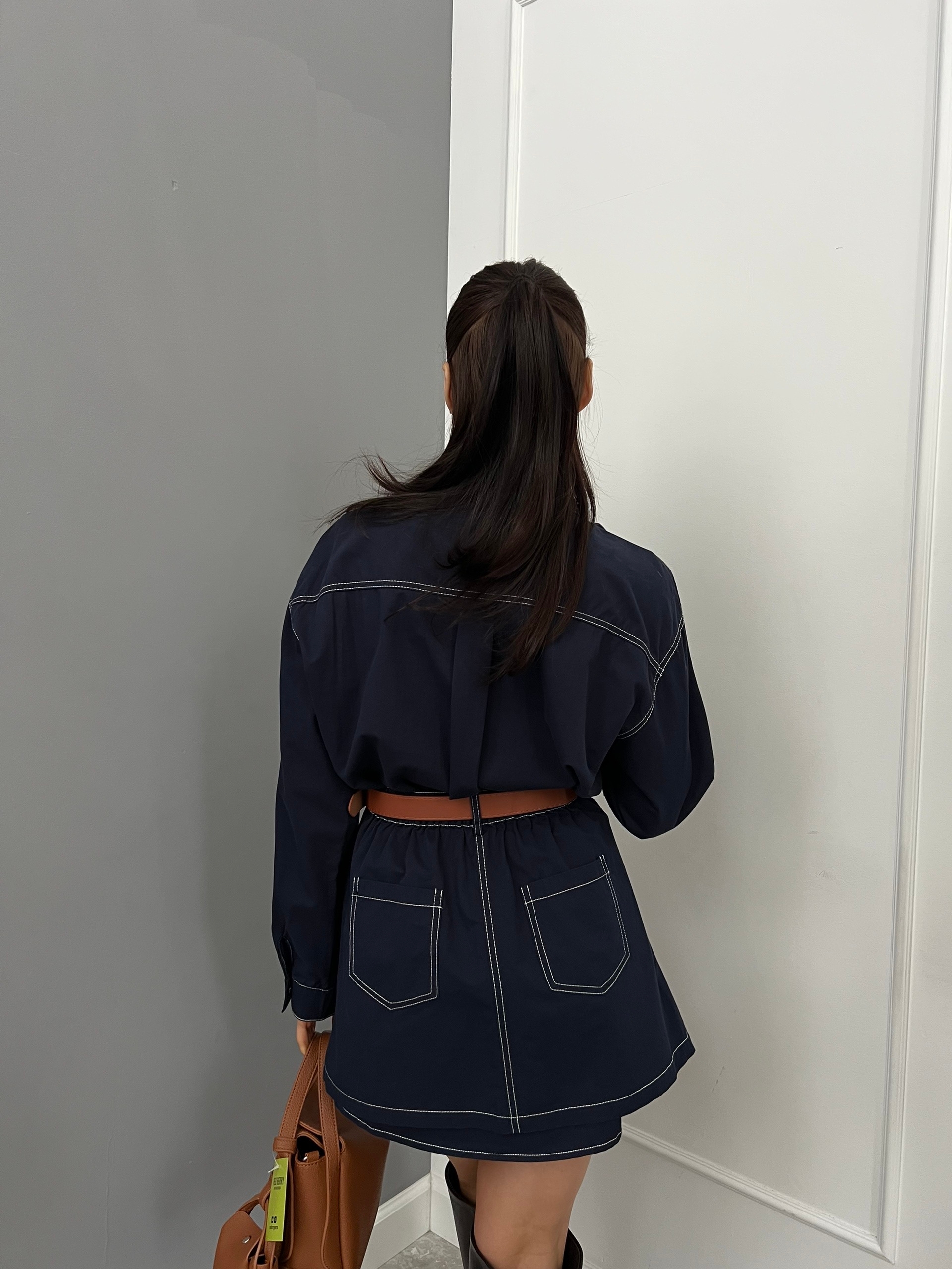 Платье джинс с баской 7918 CY