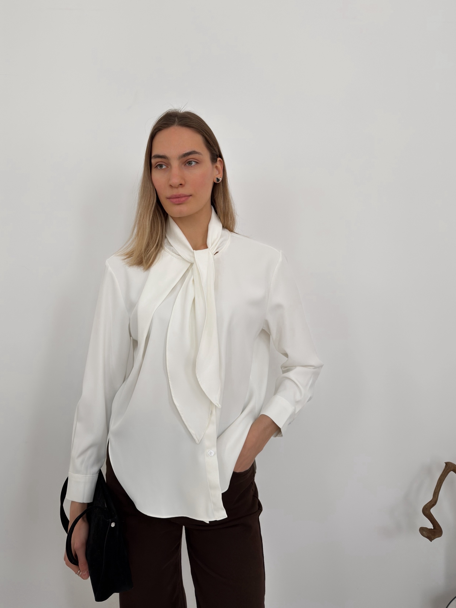 Блуза С25386 завязка на вороте