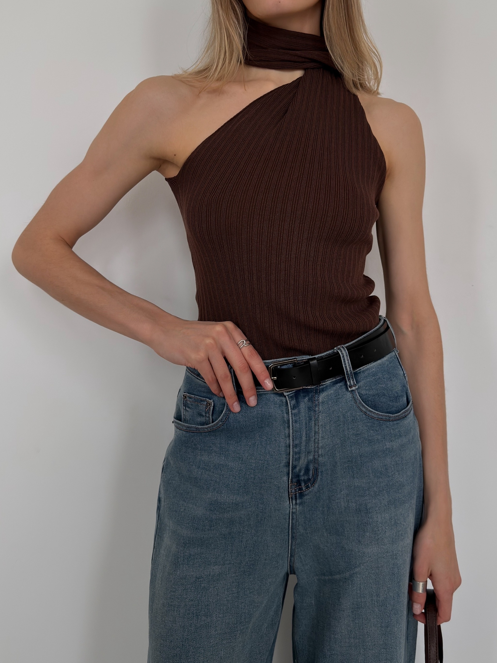 Топ с шарфом 422004 трикотаж