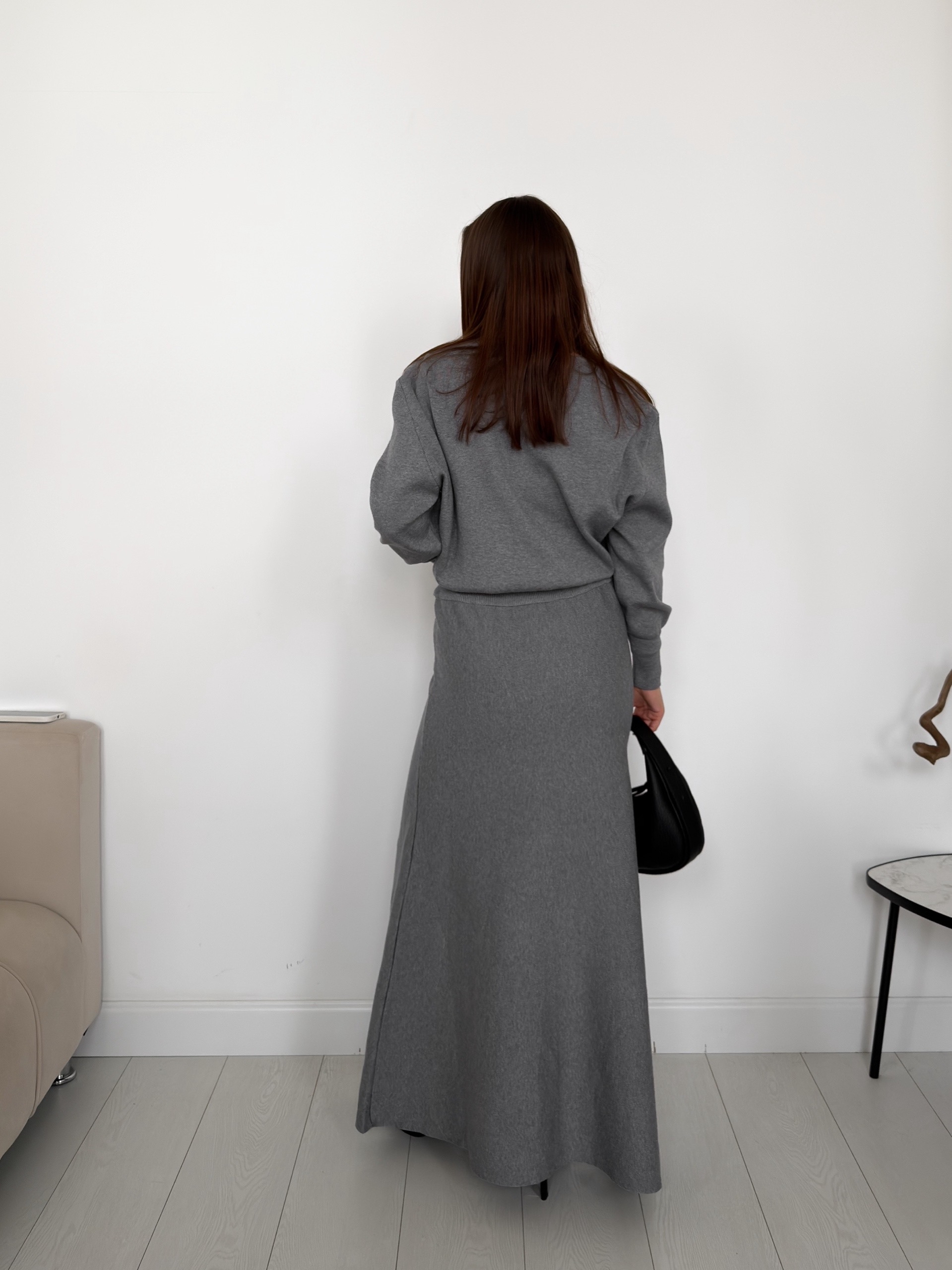 Костюм AIKA кардиган + юбка трикотаж строчка