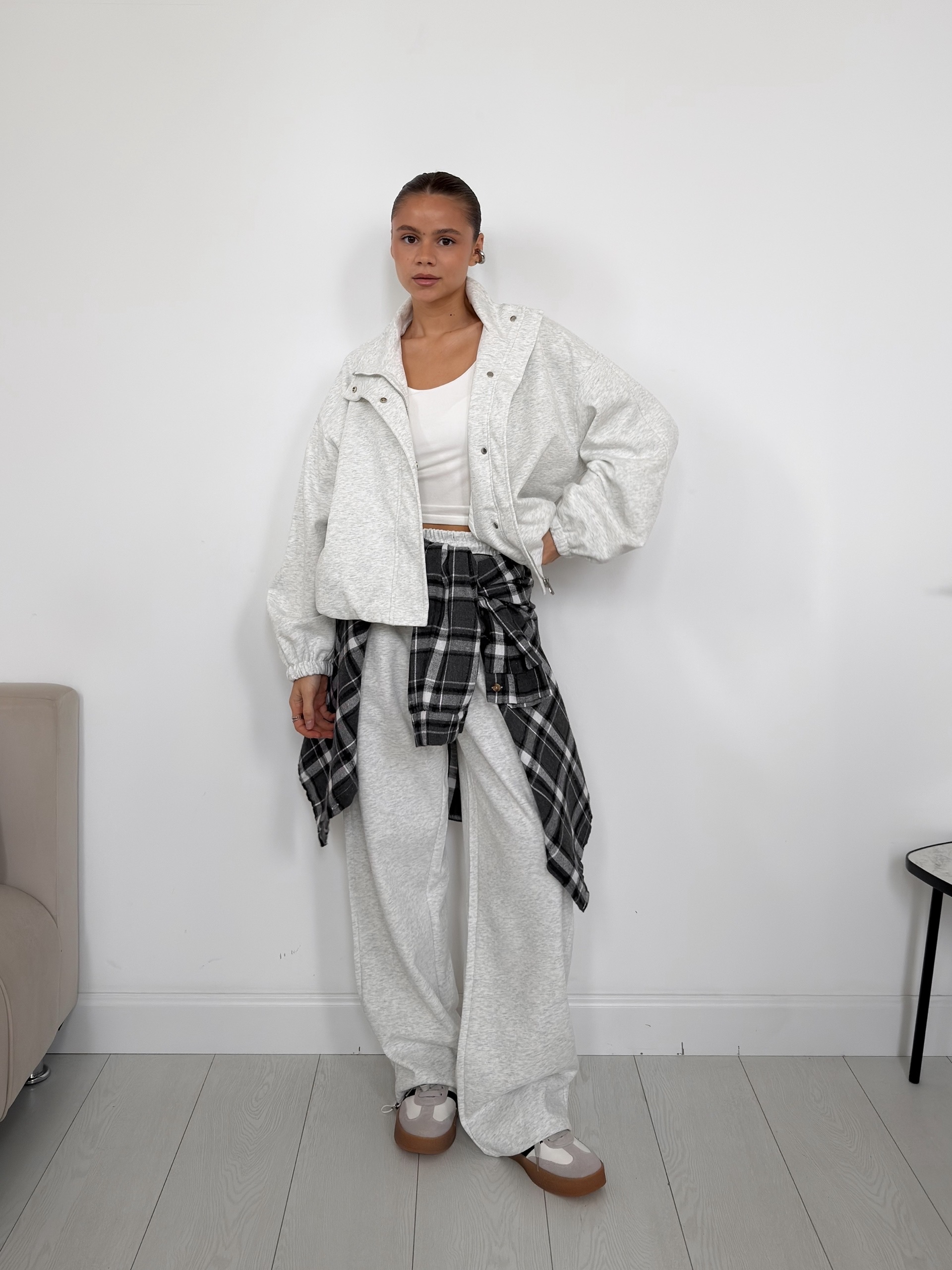 Костюм W9097 кофта на замке+кюлоты