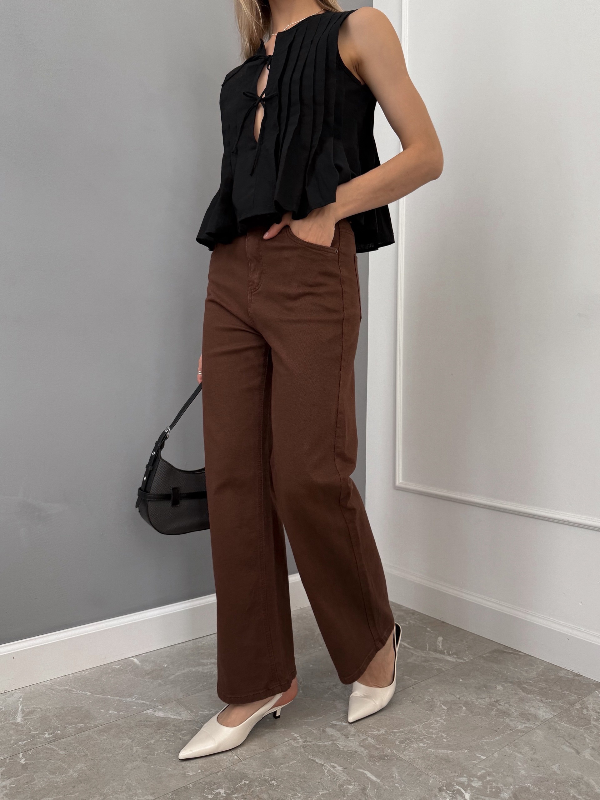 Джинсы Praisejeans F6350 коричневые трубы