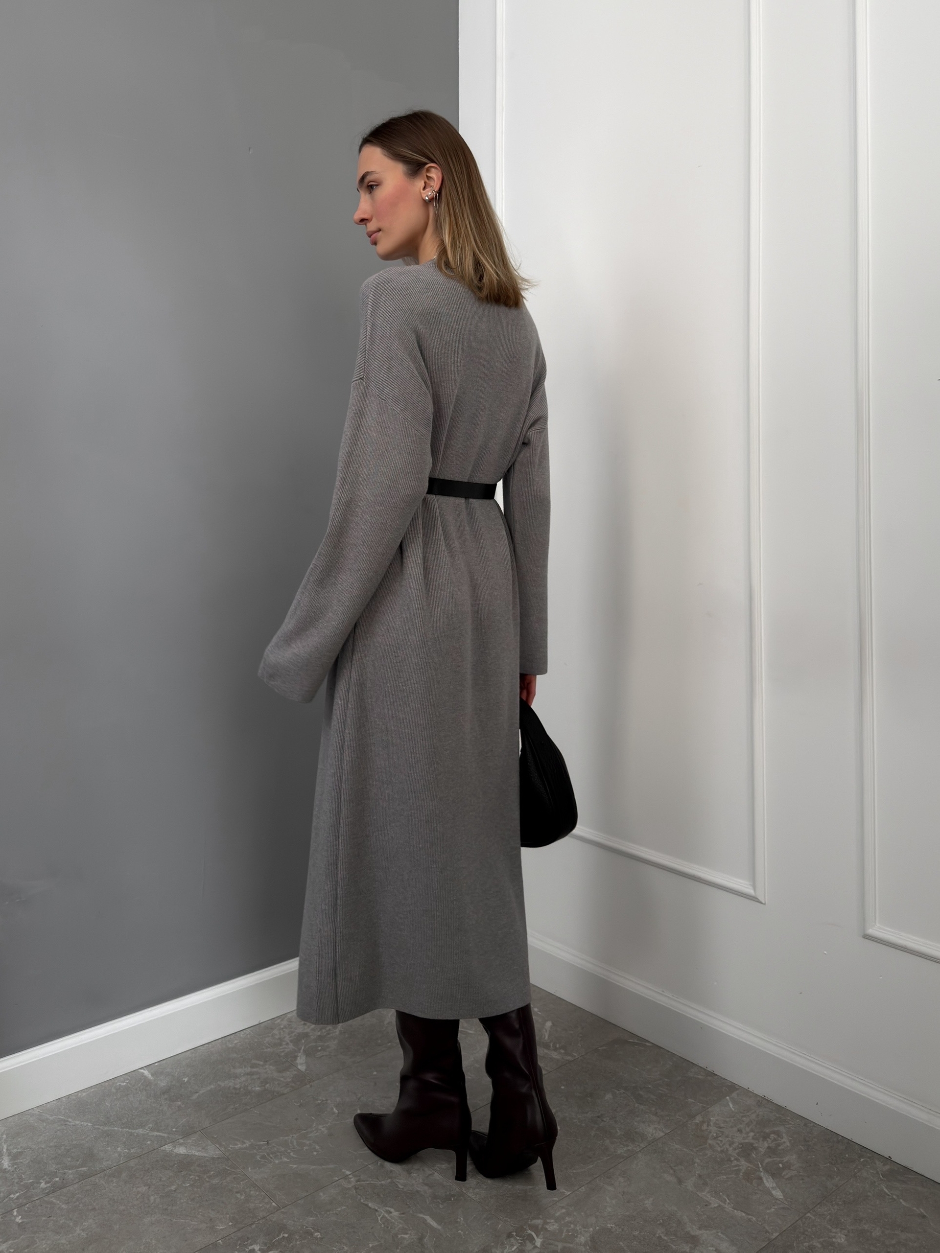 Платье 12066 длинный рукав+ ремень