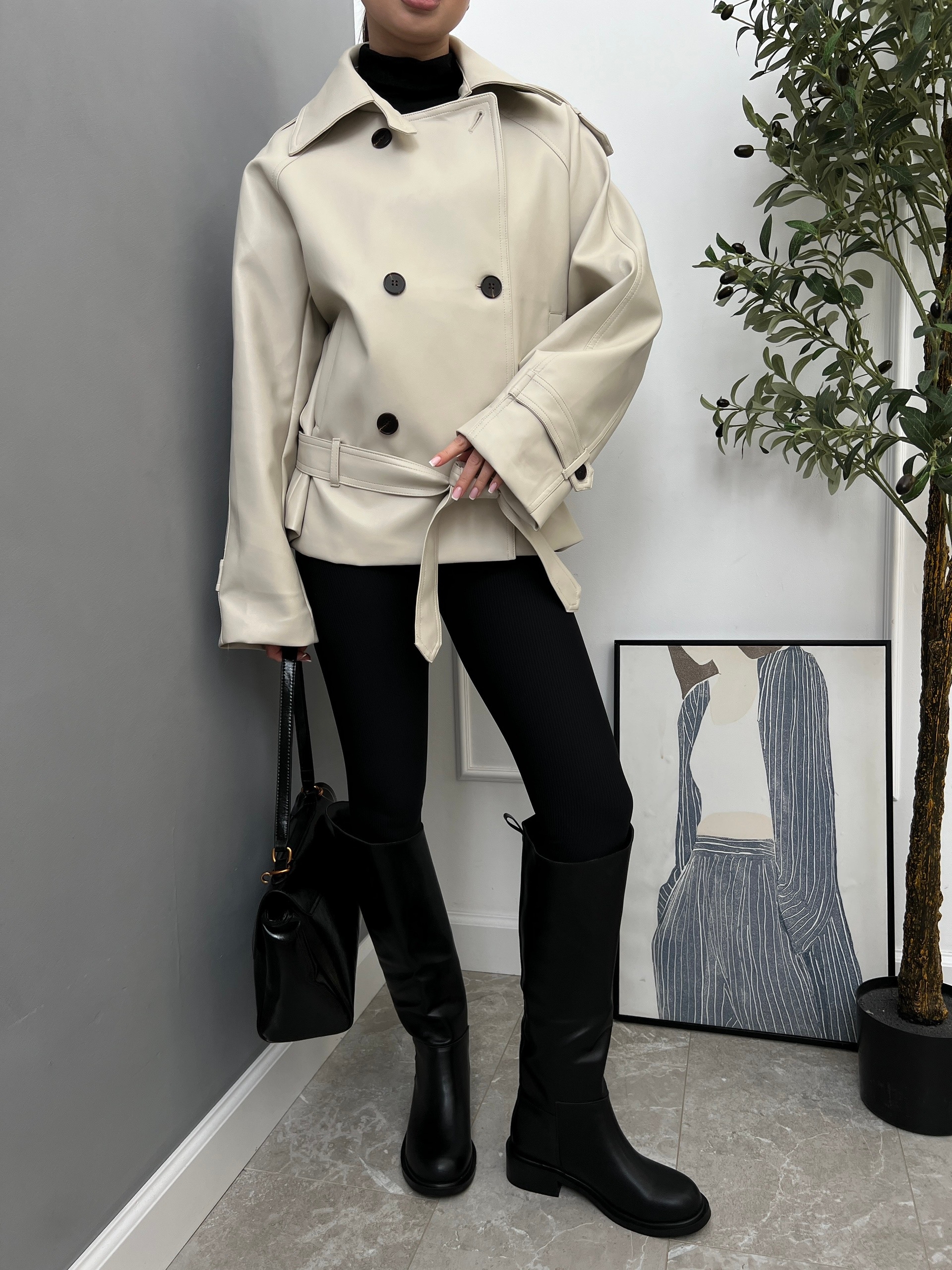 Кожанка W 9371 с поясом