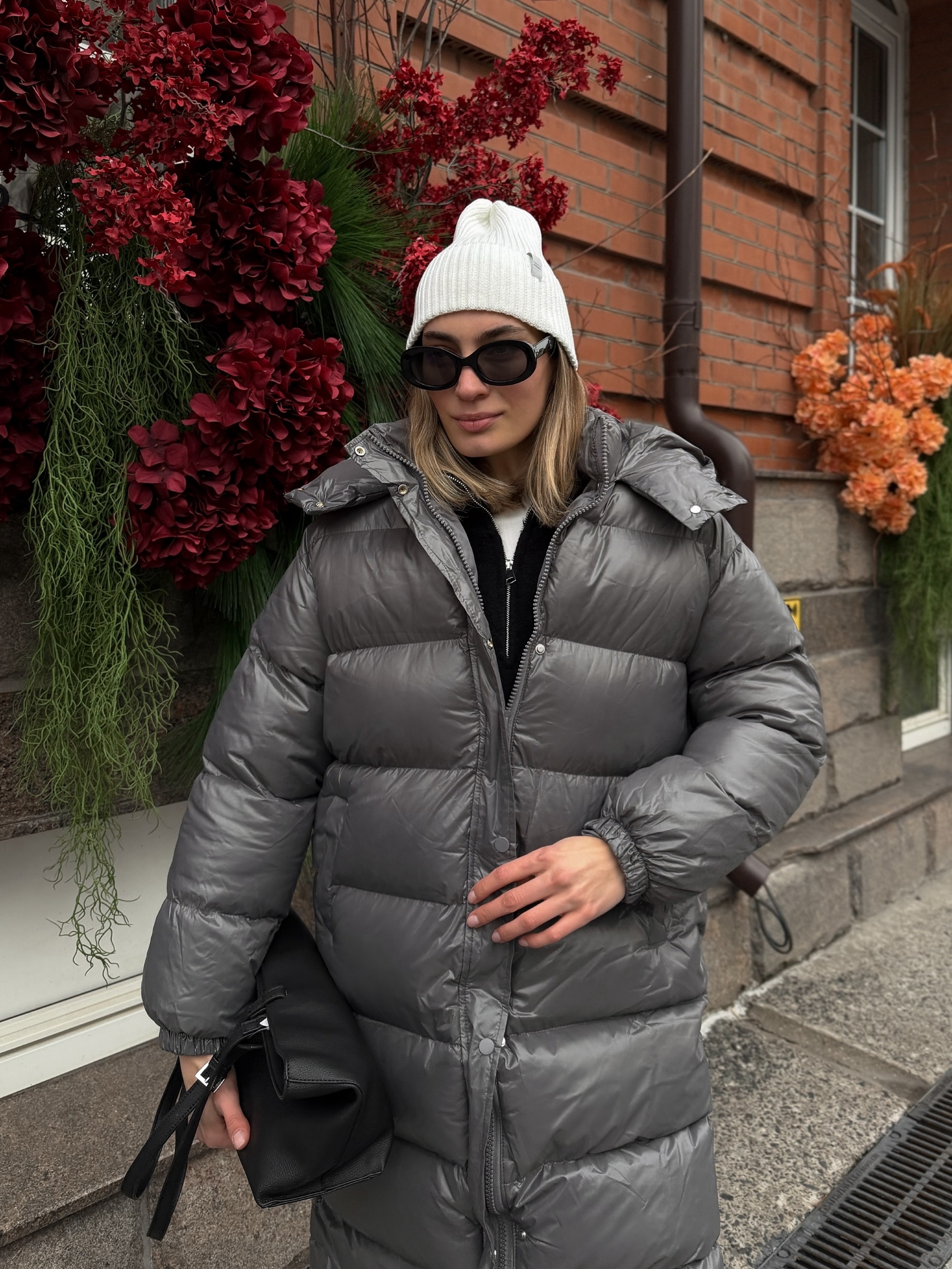 Куртка 9:30 5709 длинная глянец с капюшоном