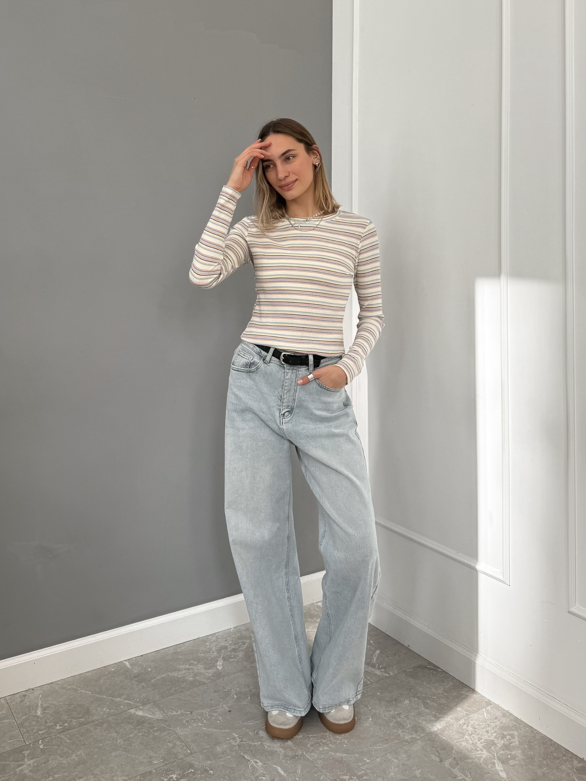 Кофточка Olivia 5520 в полоску рубчик