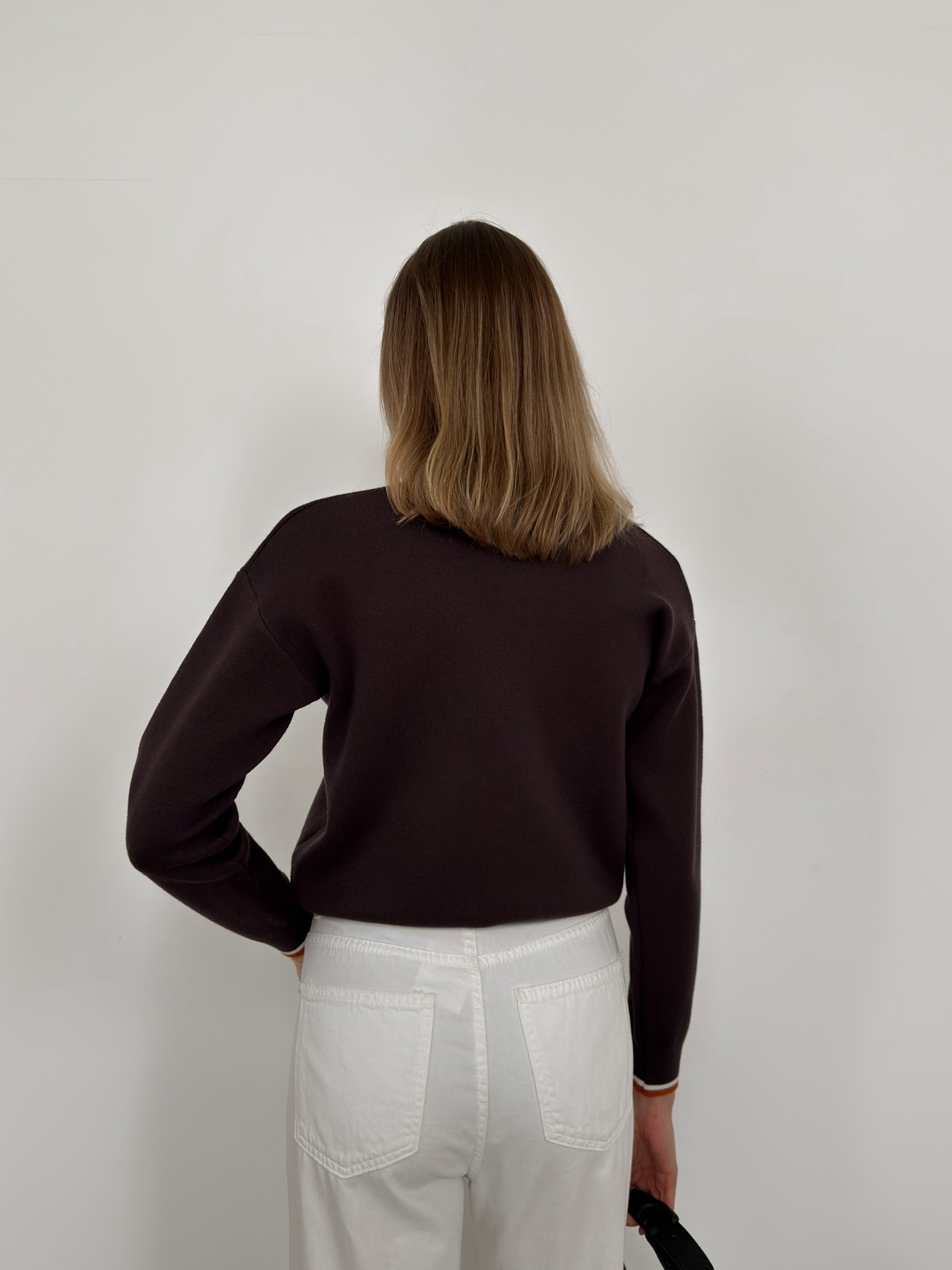 Джемпер Korea S2628 поло золотые пуговки