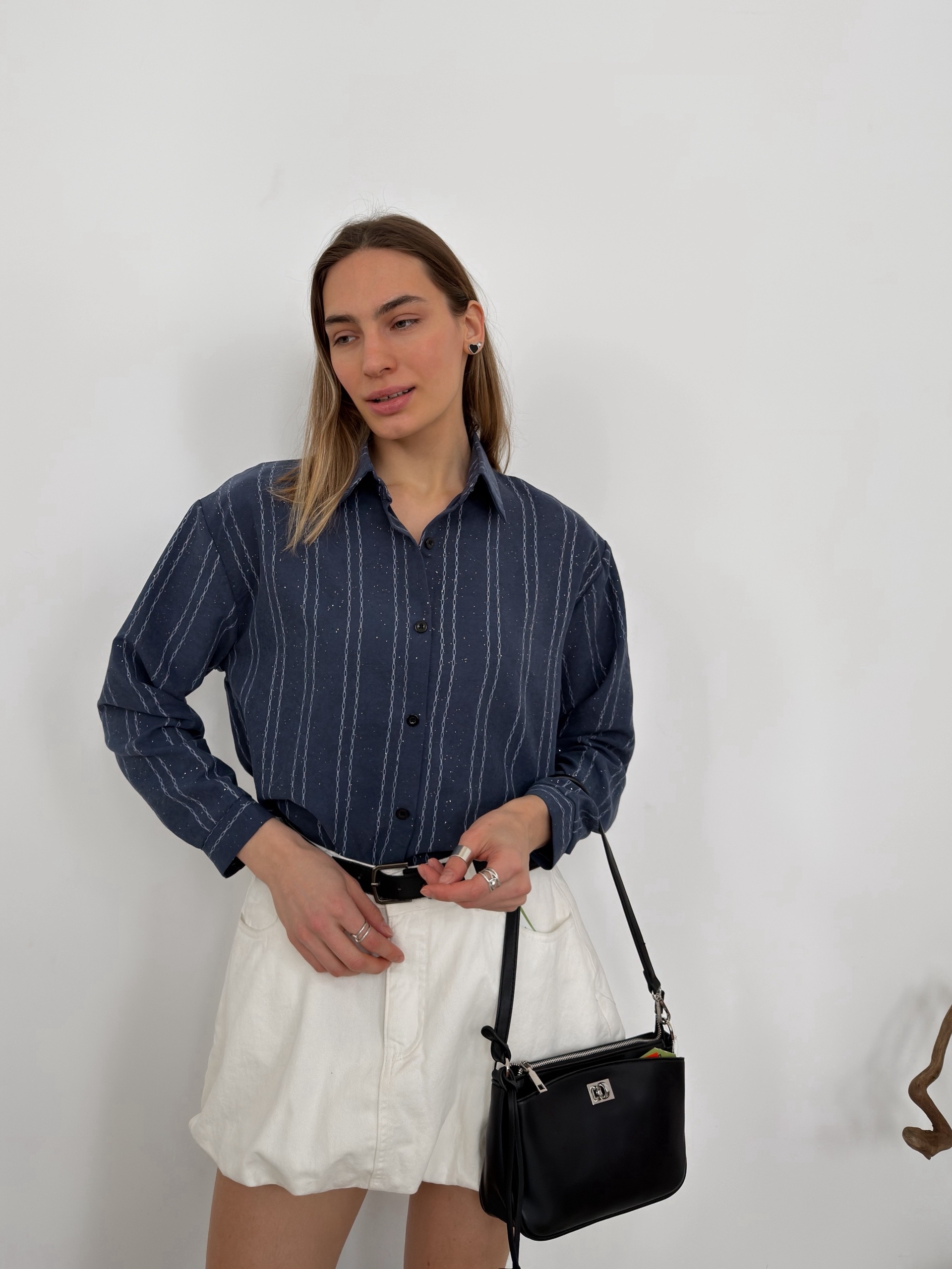 Рубашка OY 184 узор+ блестки