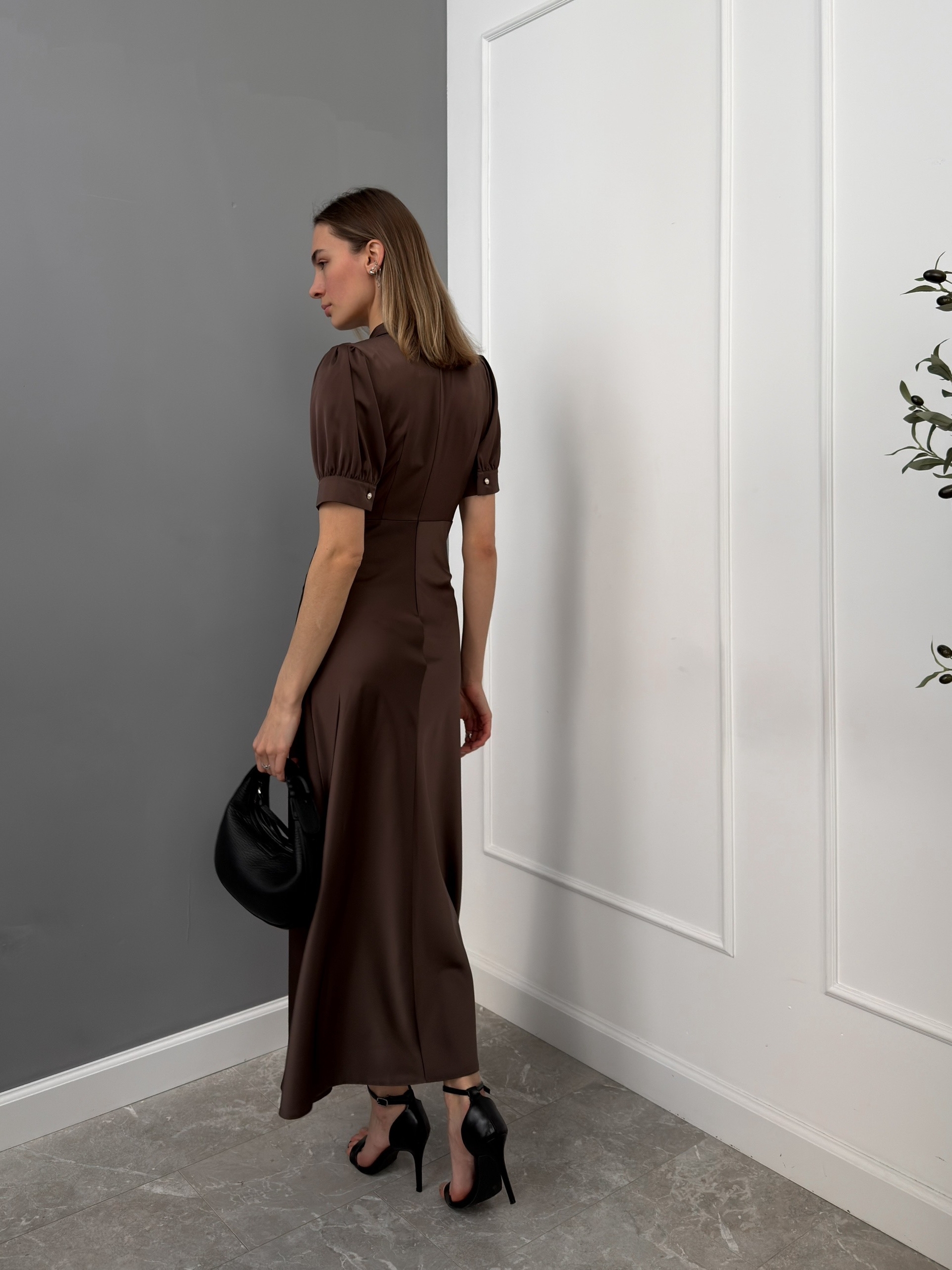 Платье  Miss Diva 25211 пуговки воротник поло атлас