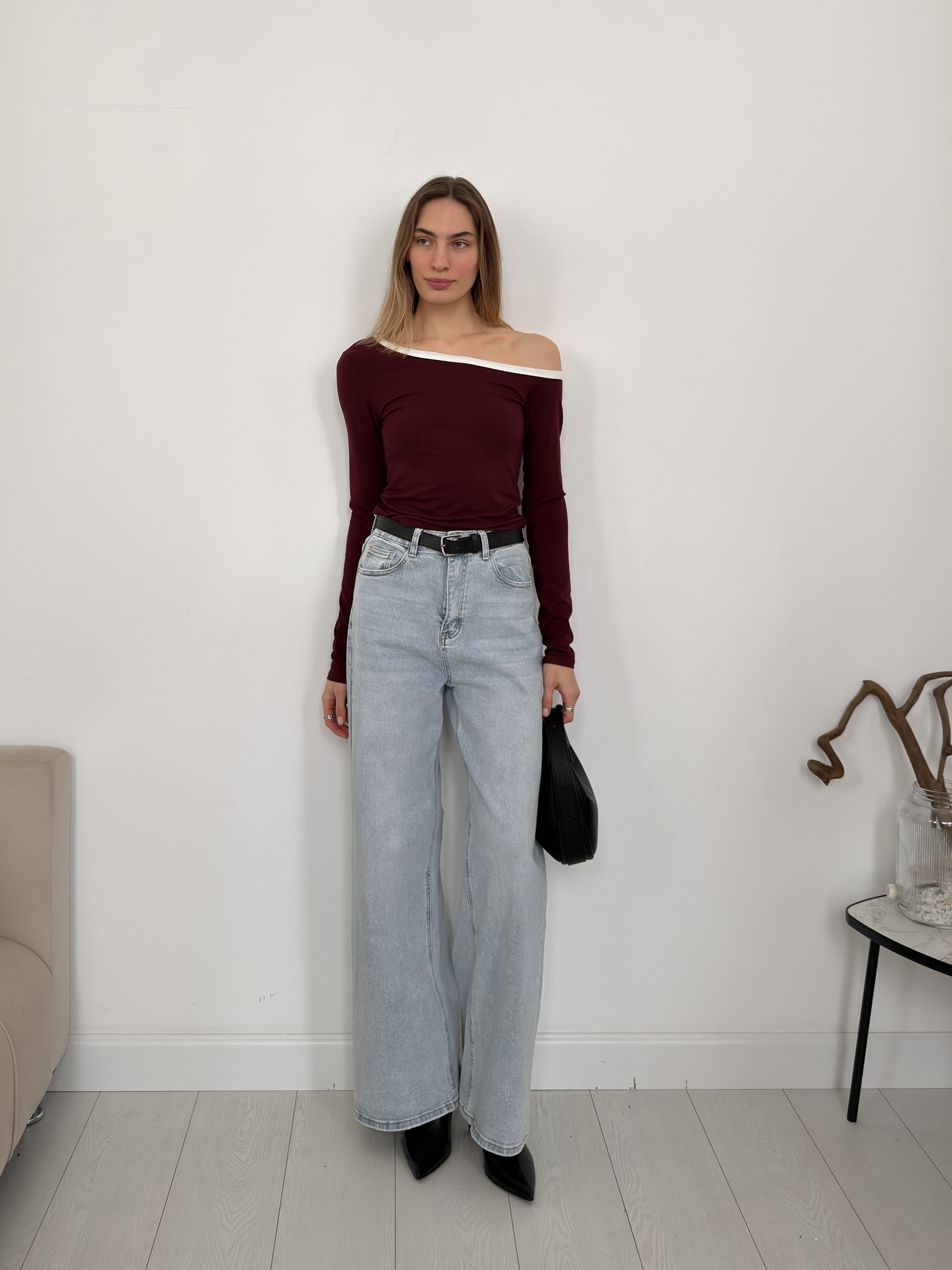 Лонгслив на одно плечо 90120