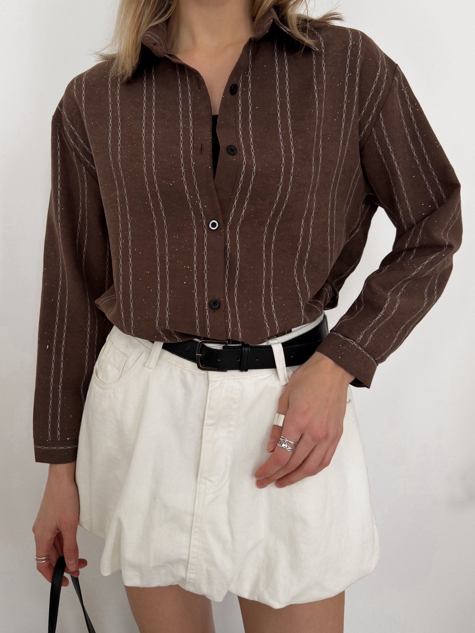 Рубашка OY 184 узор+ блестки