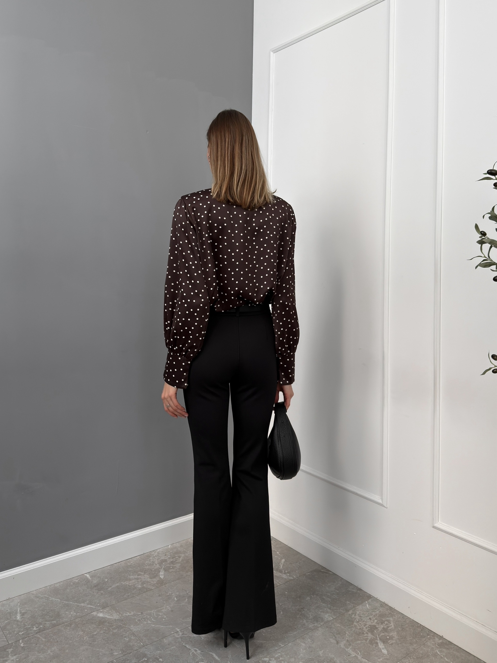 Блуза Koko в горошек завязки на вороте