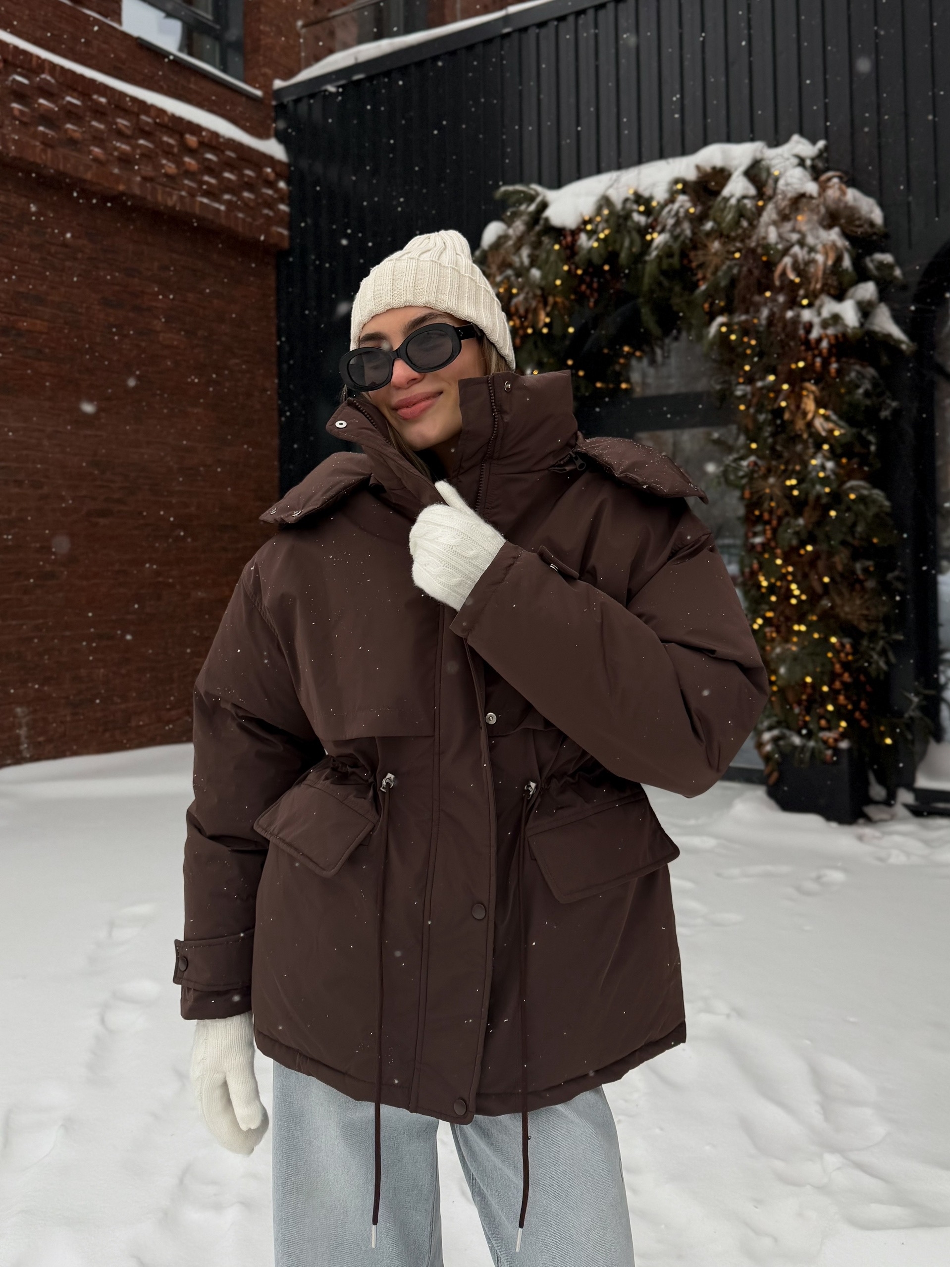 Куртка W616 затяжка на талии