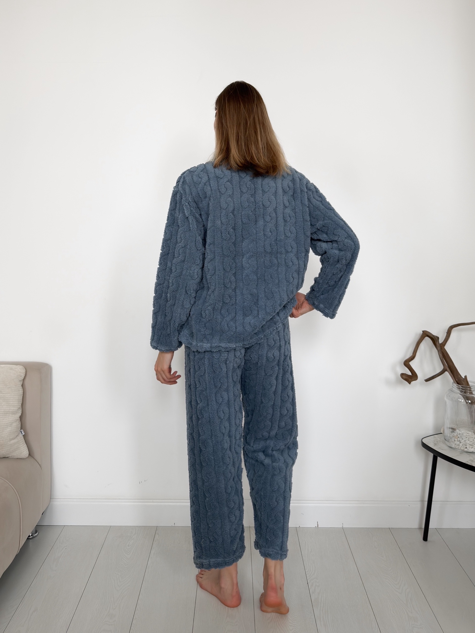 Костюм домашний пушистый кофта на замке