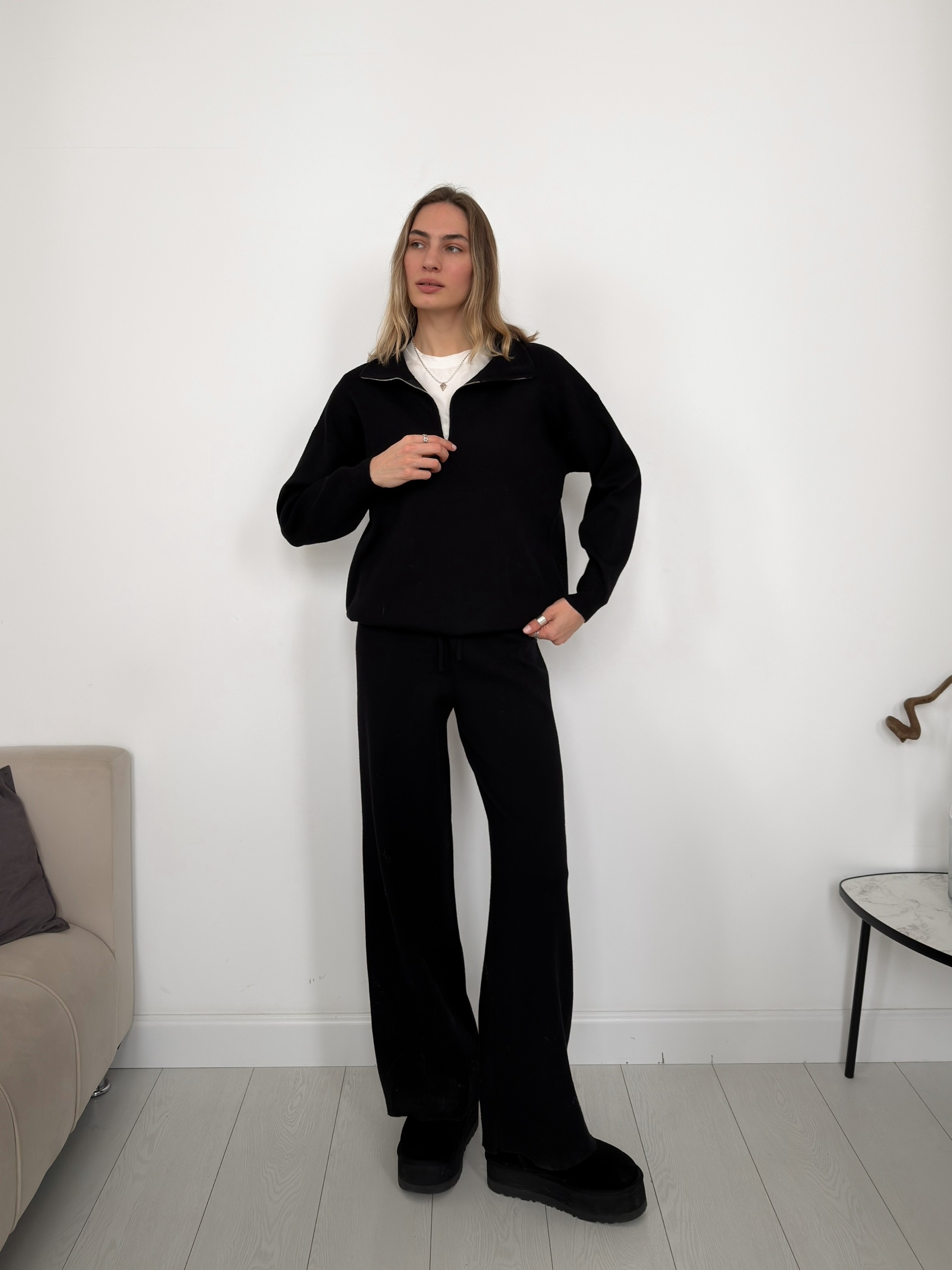 Костюм Korea 4970джемпер поло на молнии+брюки