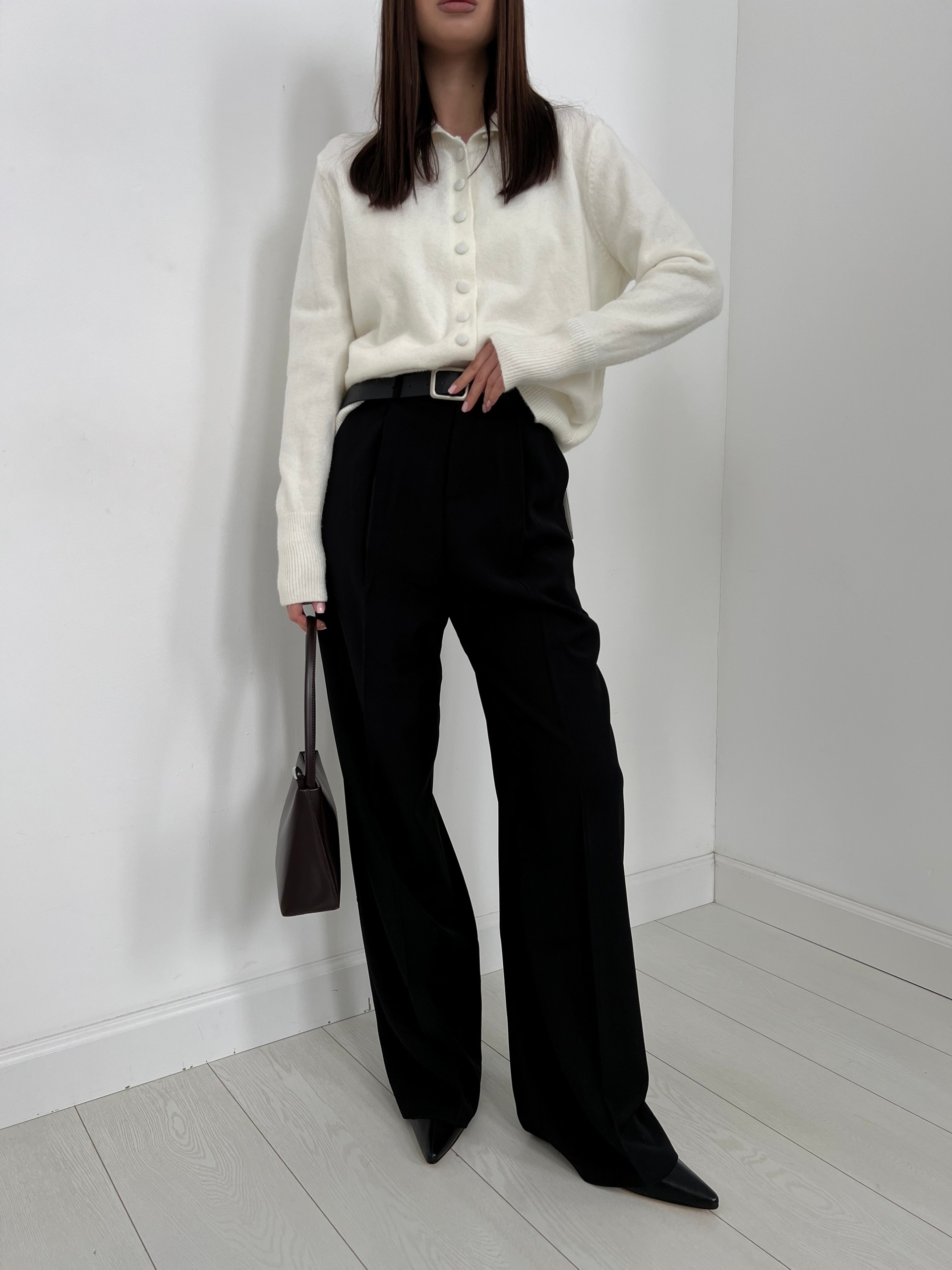 Брюки P001 прямые с ремнем