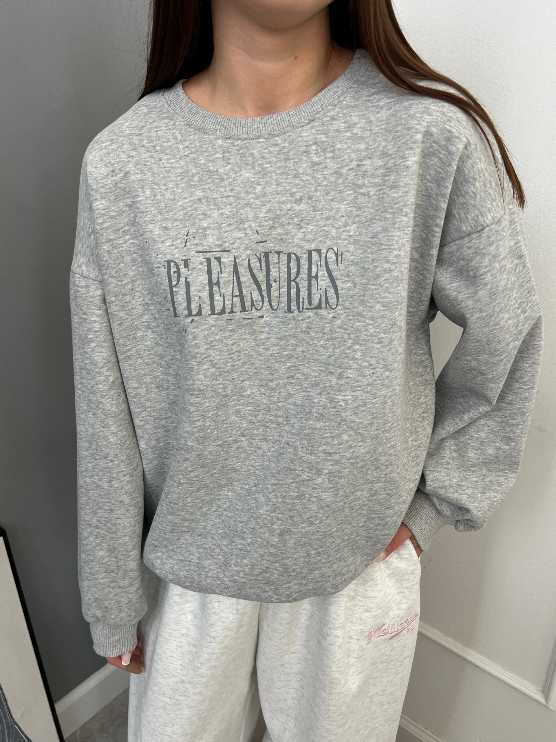 Свитшот Metesi надпись Pleasures