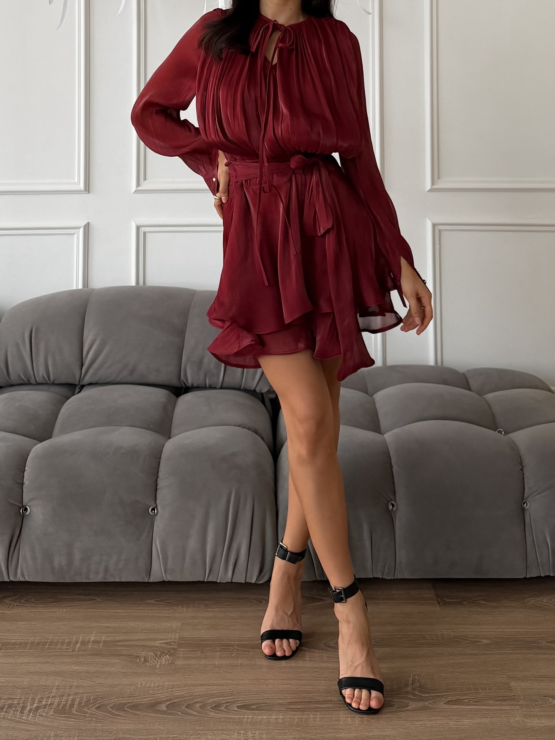 Платье Layan шлейф сбоку+шорты