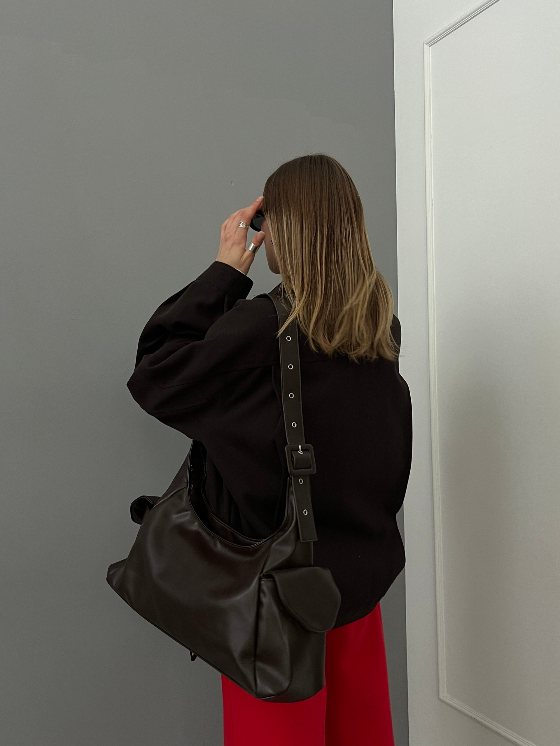 Сумка 2060 кожа боковые карманы