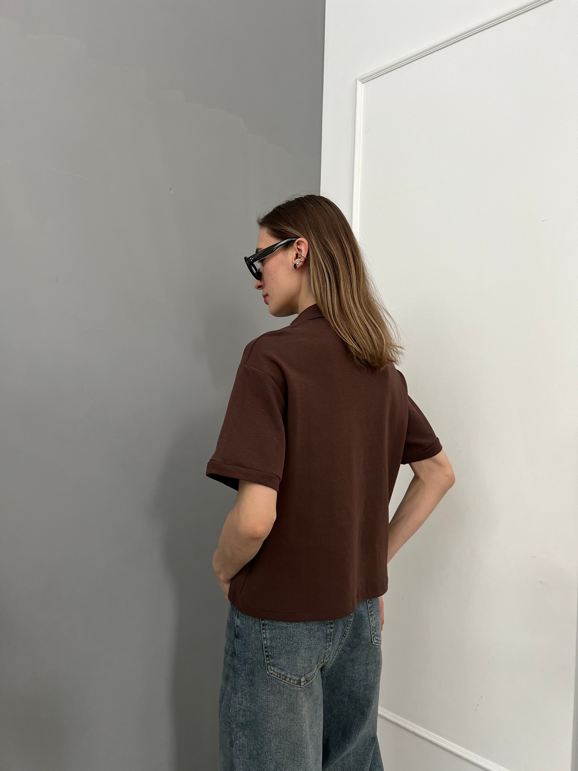 Поло Korea 21506 на пуговках с коротким рукавом