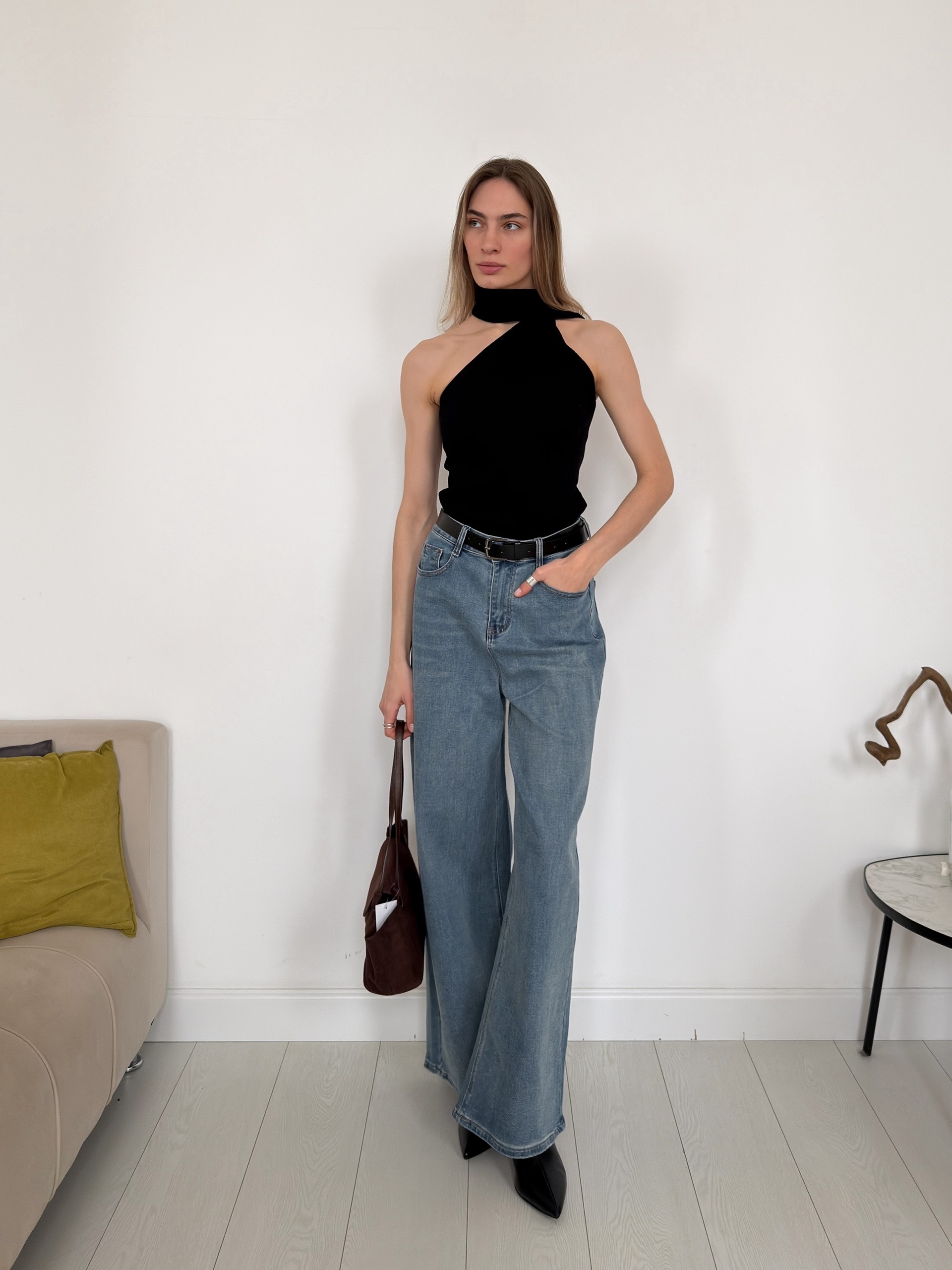 Топ с шарфом 422004 трикотаж