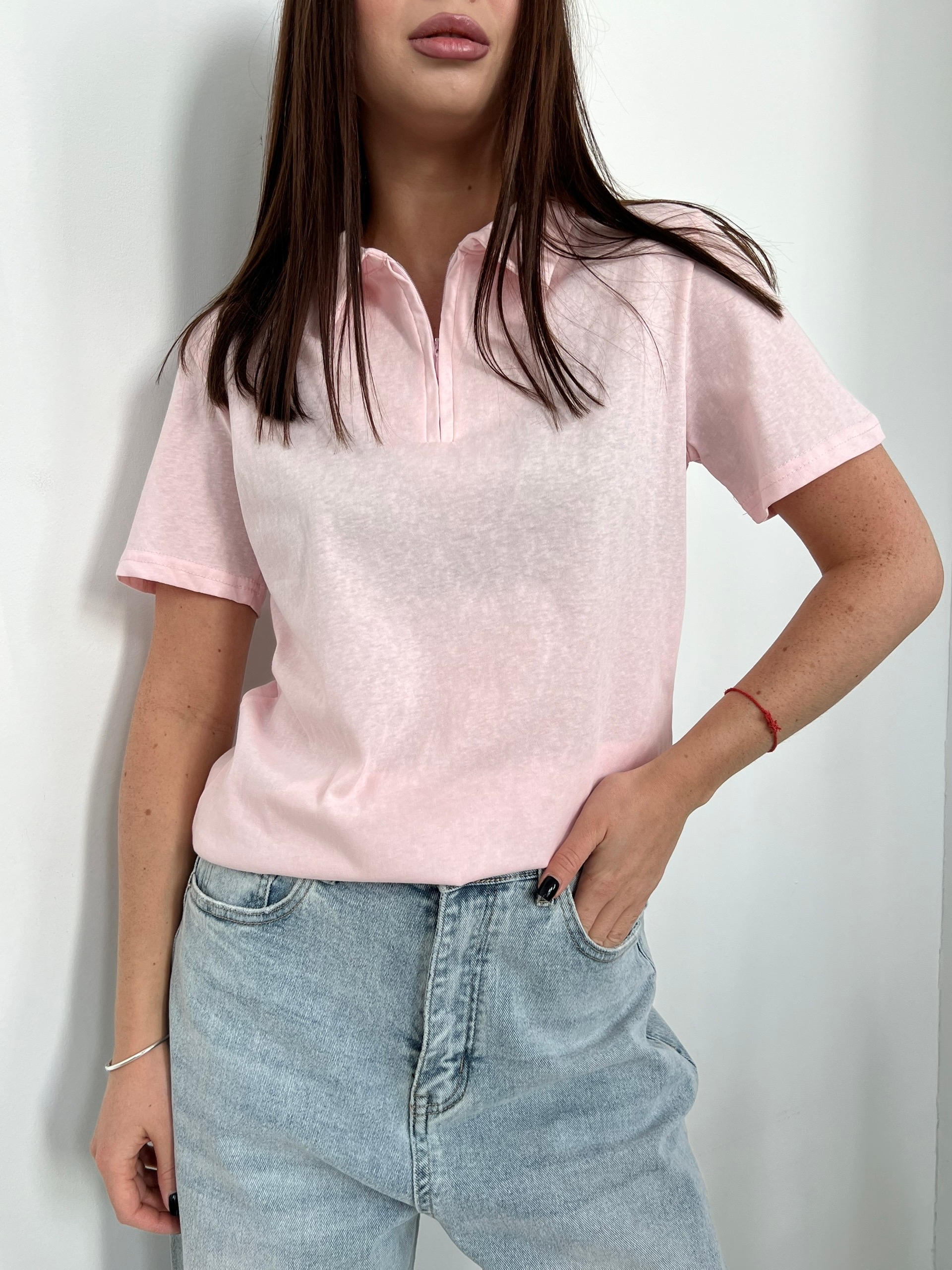 Поло Korea 950 на молнии с коротким рукавом